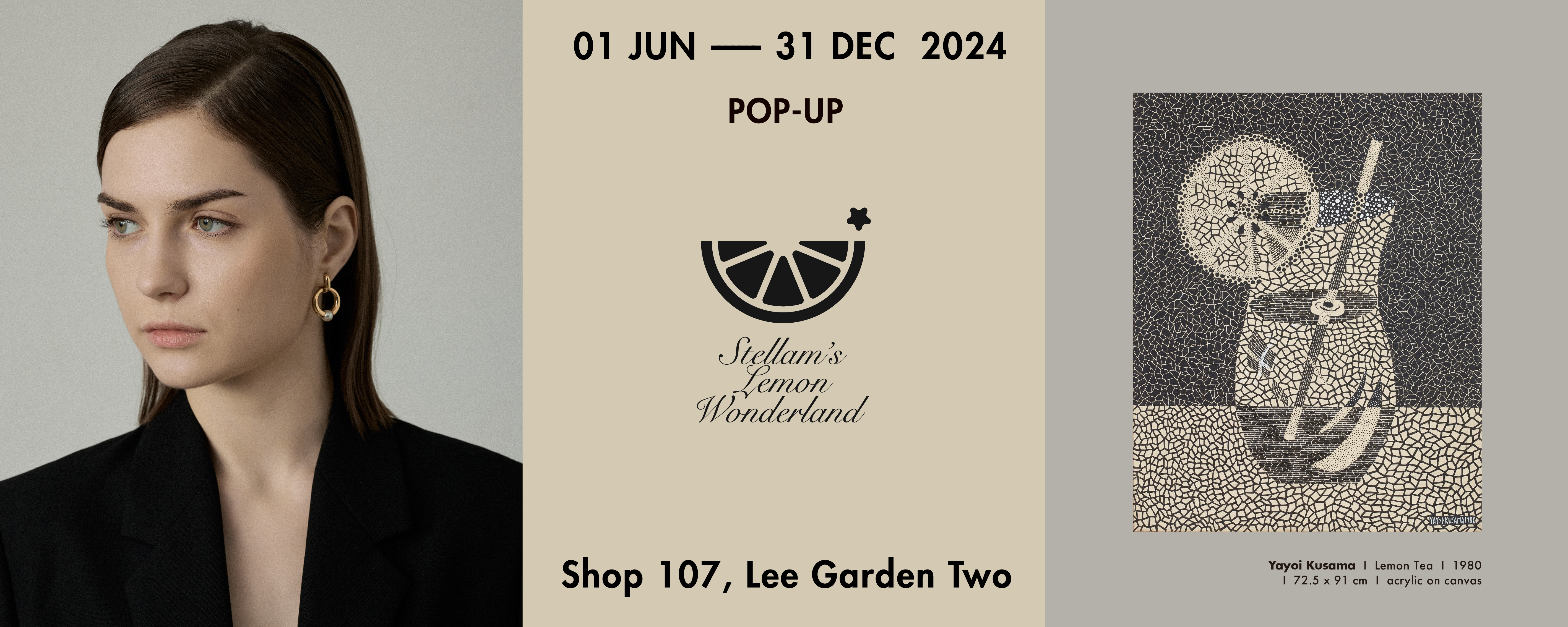 "Yayoi Kusama's 'Lemon Tea' POP UP Store Presented at STELLAM in Lee Garden"