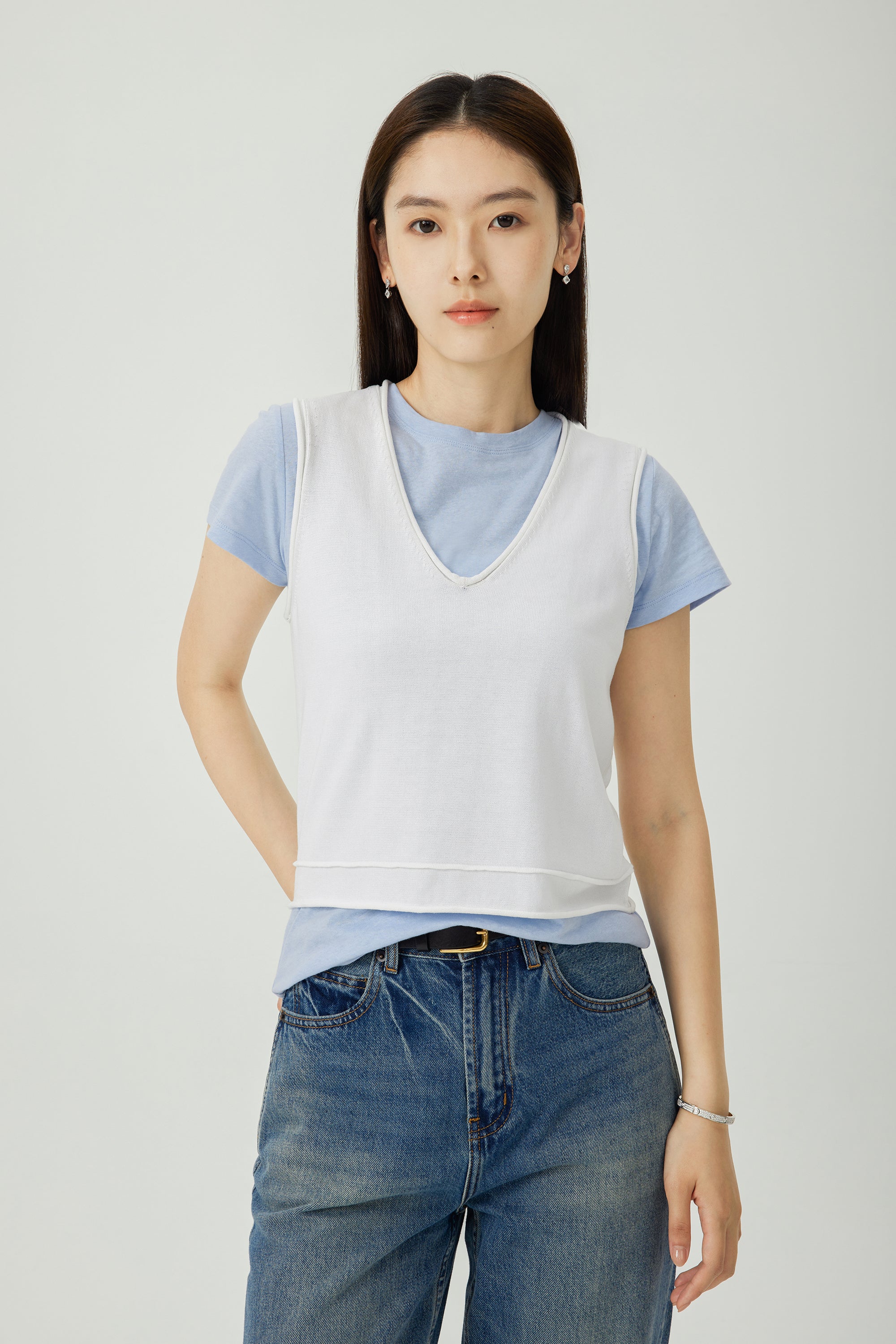 ORRI有機棉上衣(淺藍色)