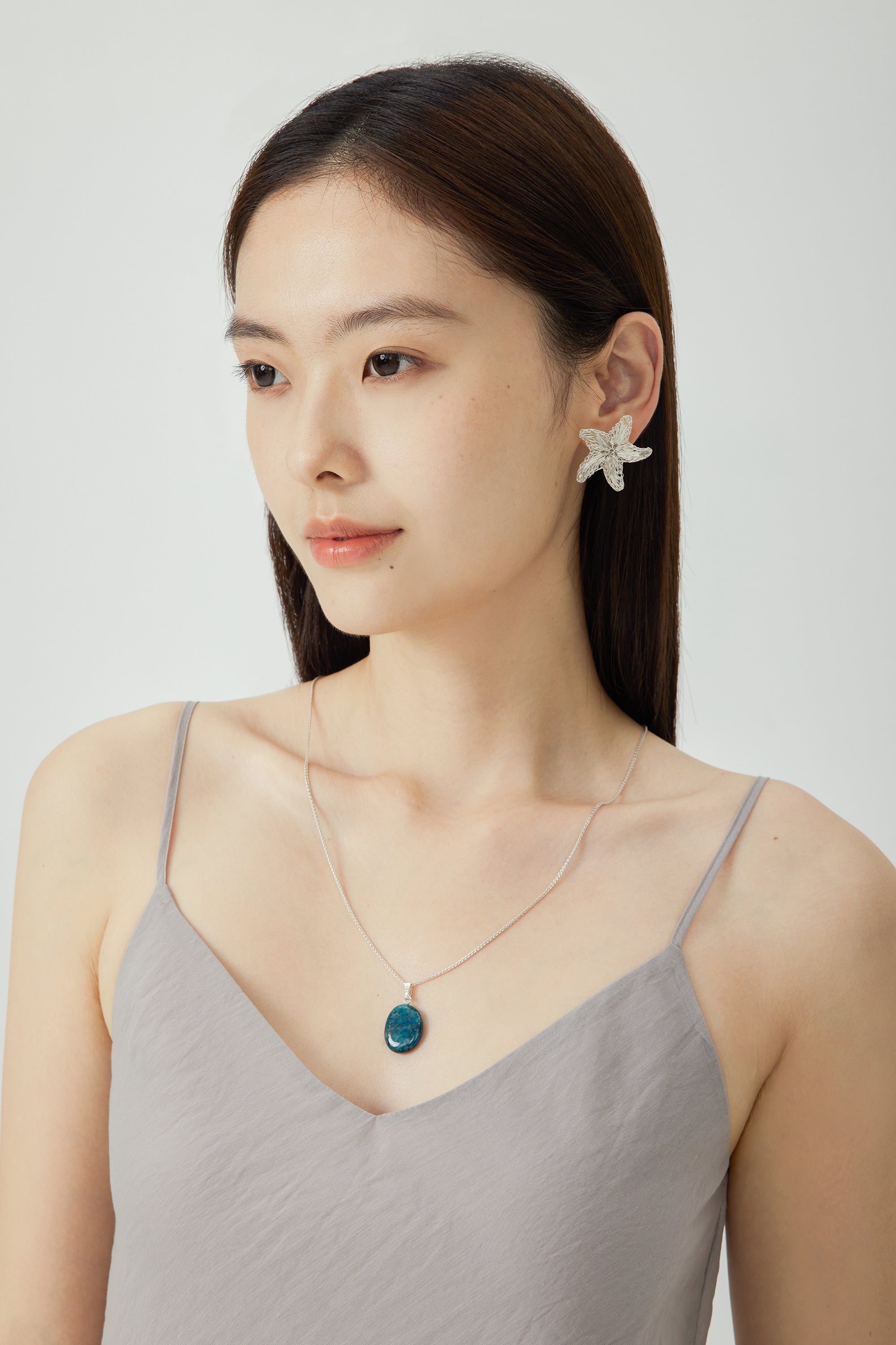 STARFISH 銅絲手工耳環(銀色)