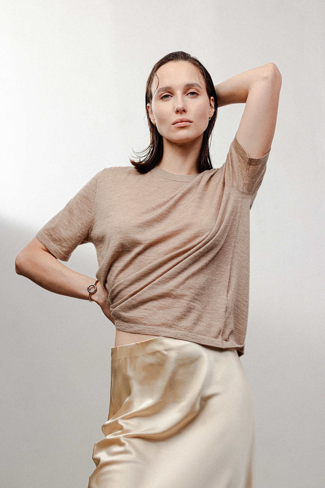 ELGIN cashmere oversizd top (Natural)