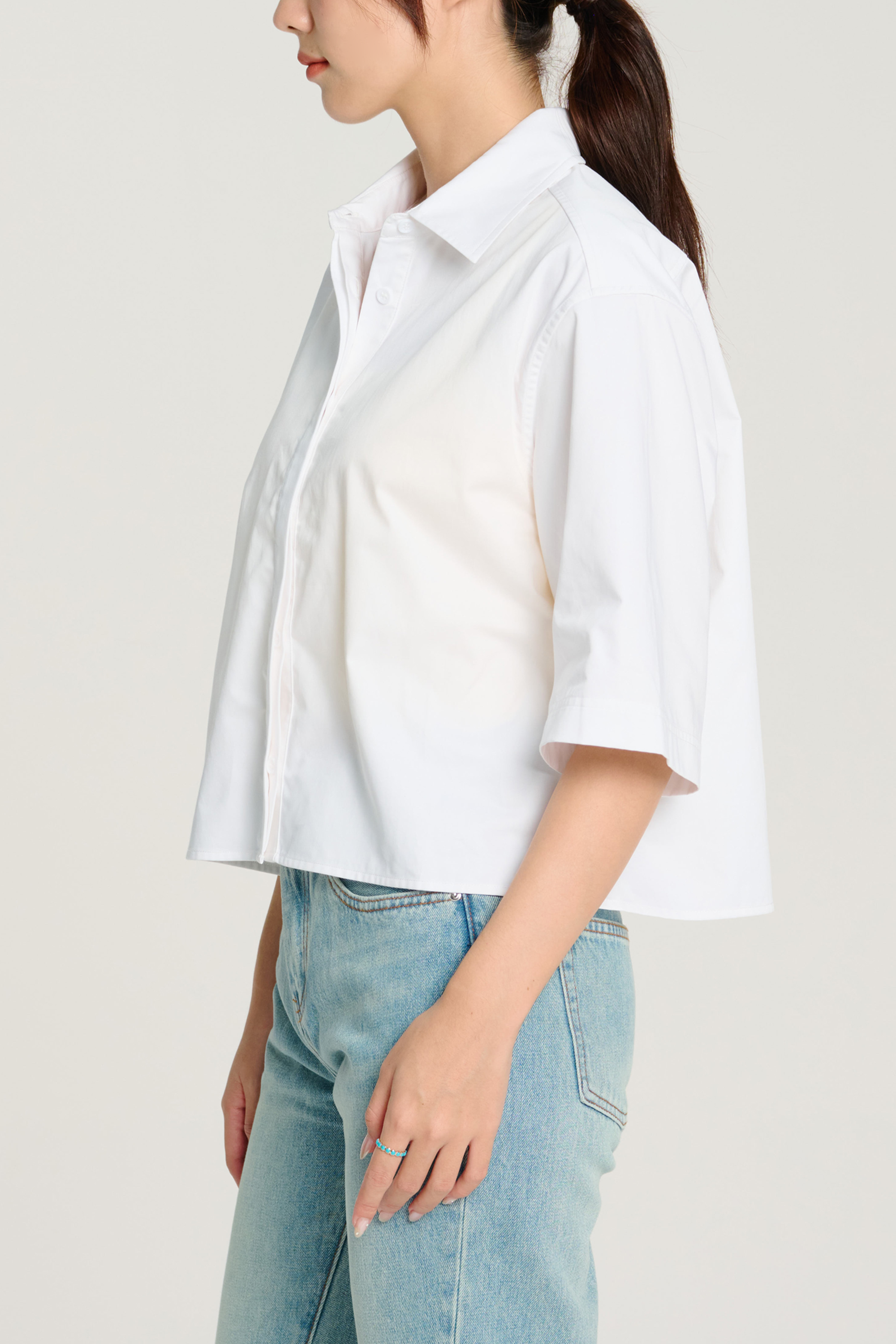 ELENA 短袖襯衫 (白色)