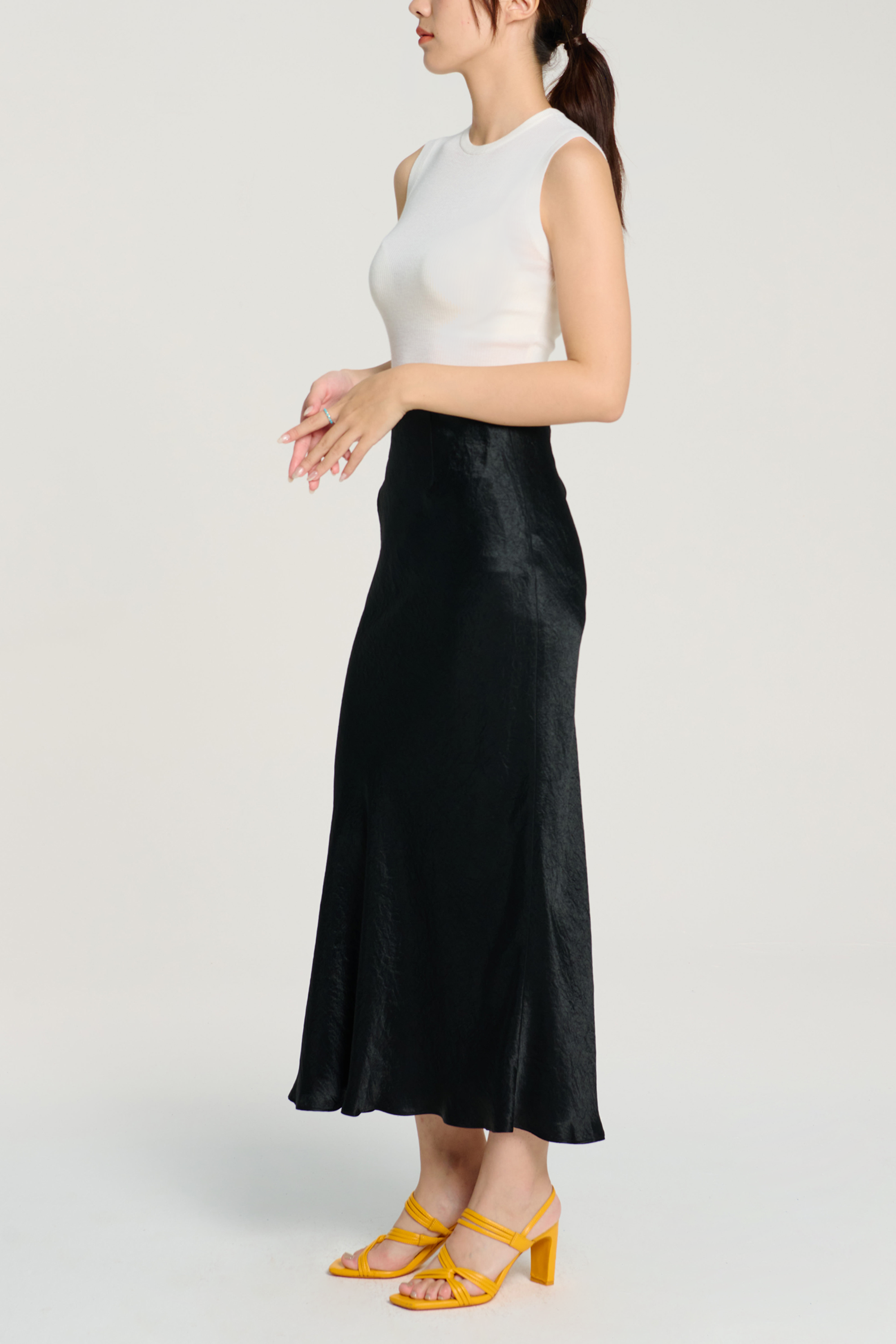 CYNTHIA naia 中長半身裙 (黑色)