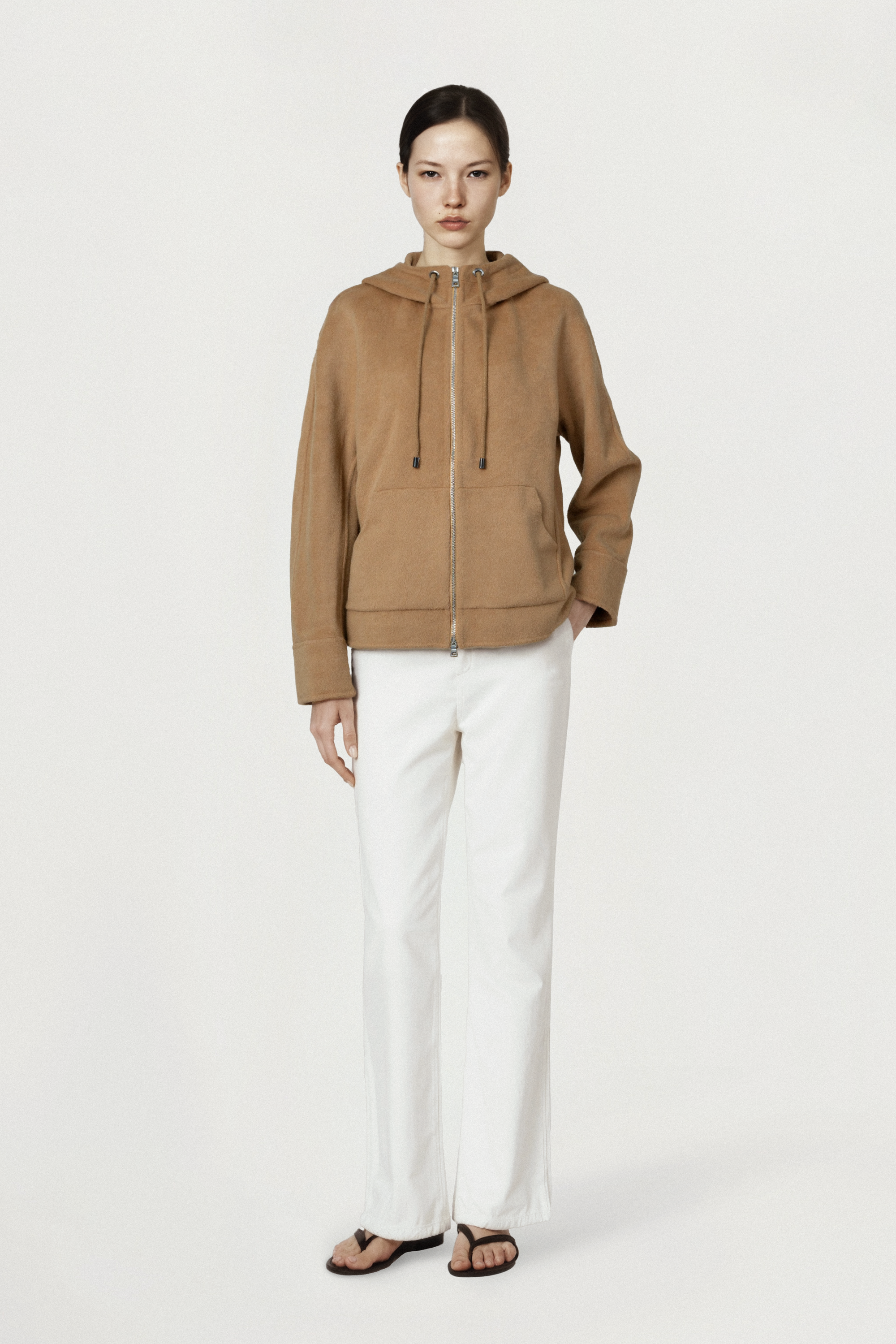 CAMIE 2.0 wool-blended zip jacket (Camel)