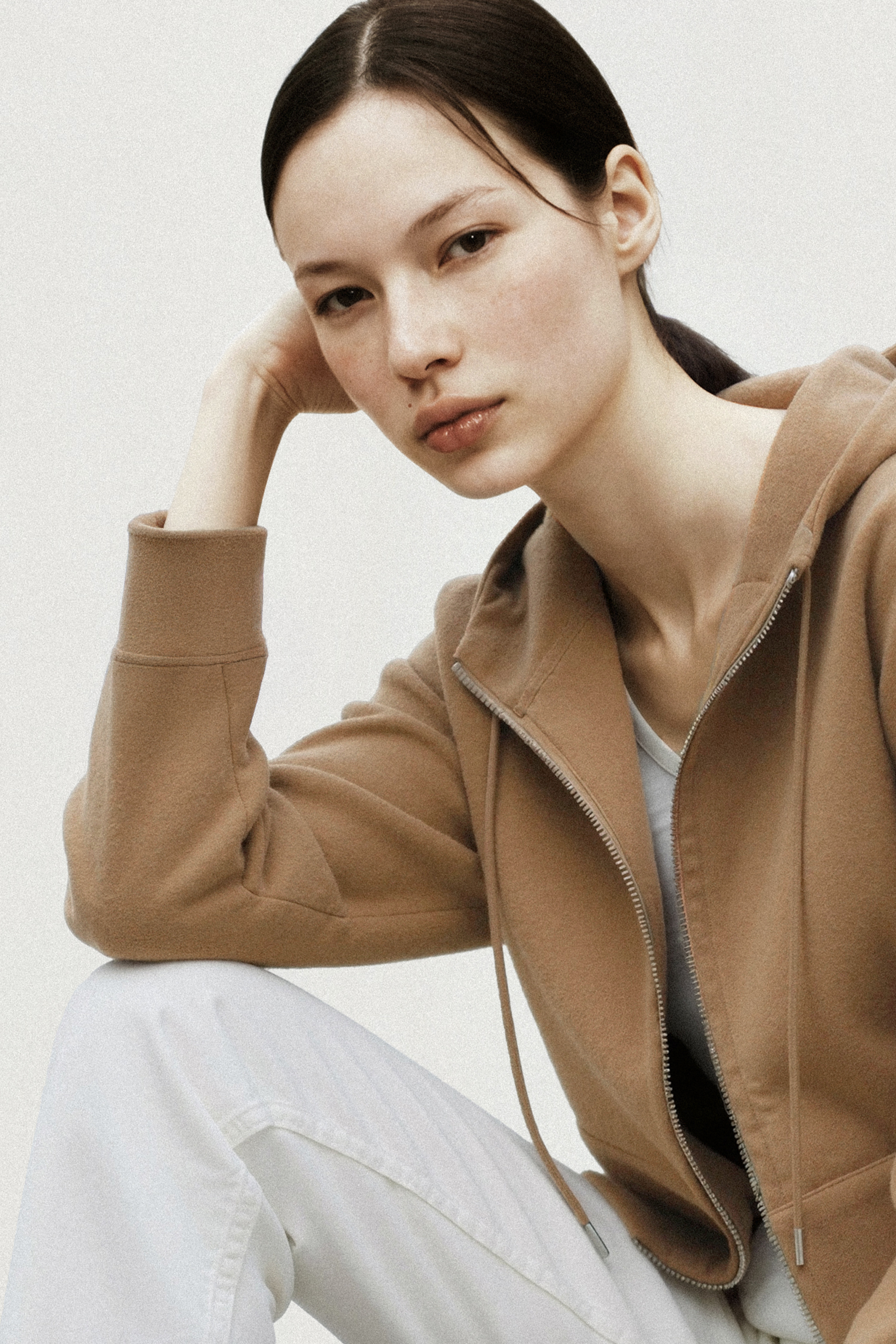 CAMIE 2.0 wool-blended zip jacket (Camel)