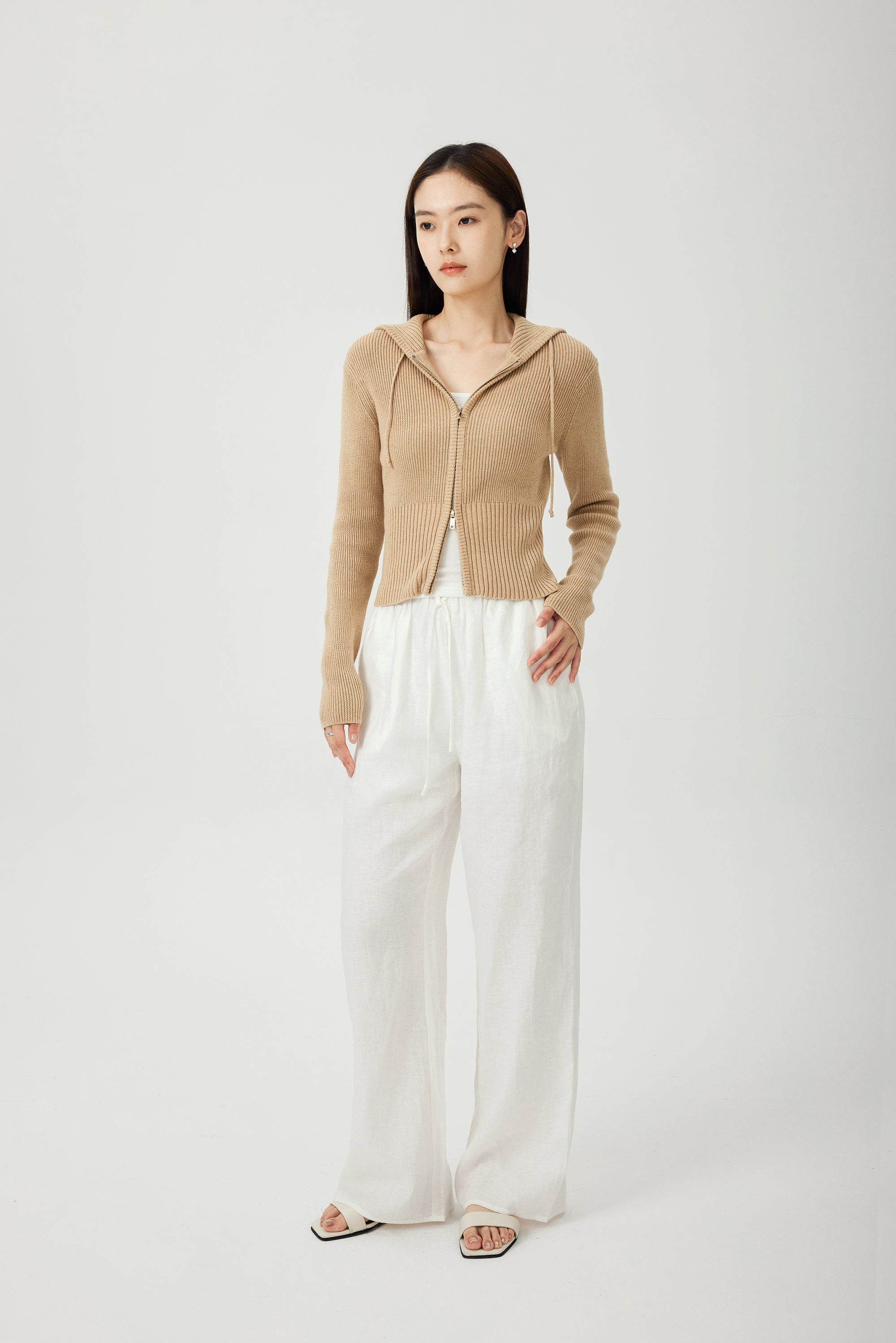 VERENA 棉質拉鍊外套(奶茶色)