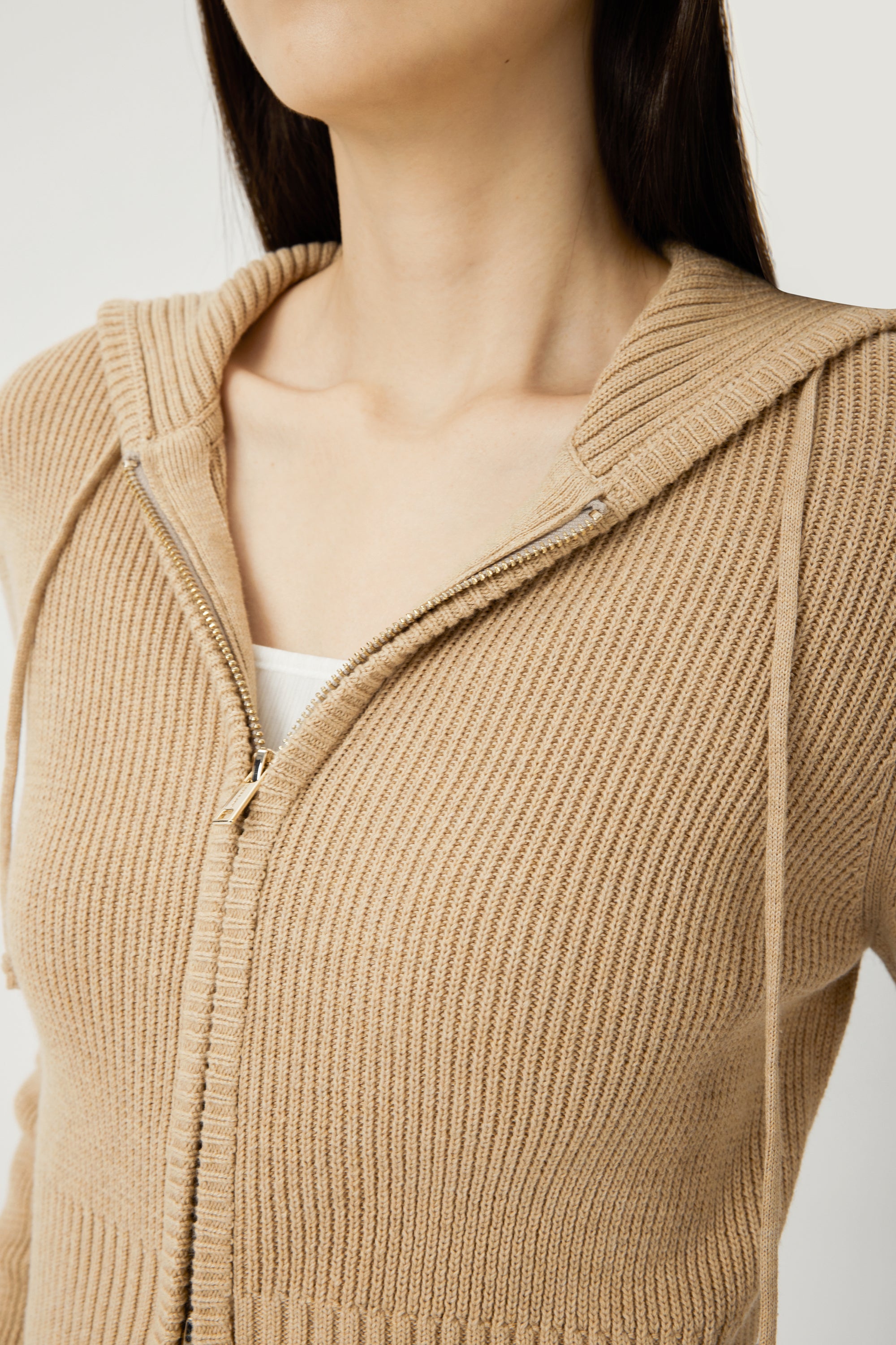 VERENA cotton zip-up jacket (Milktea)