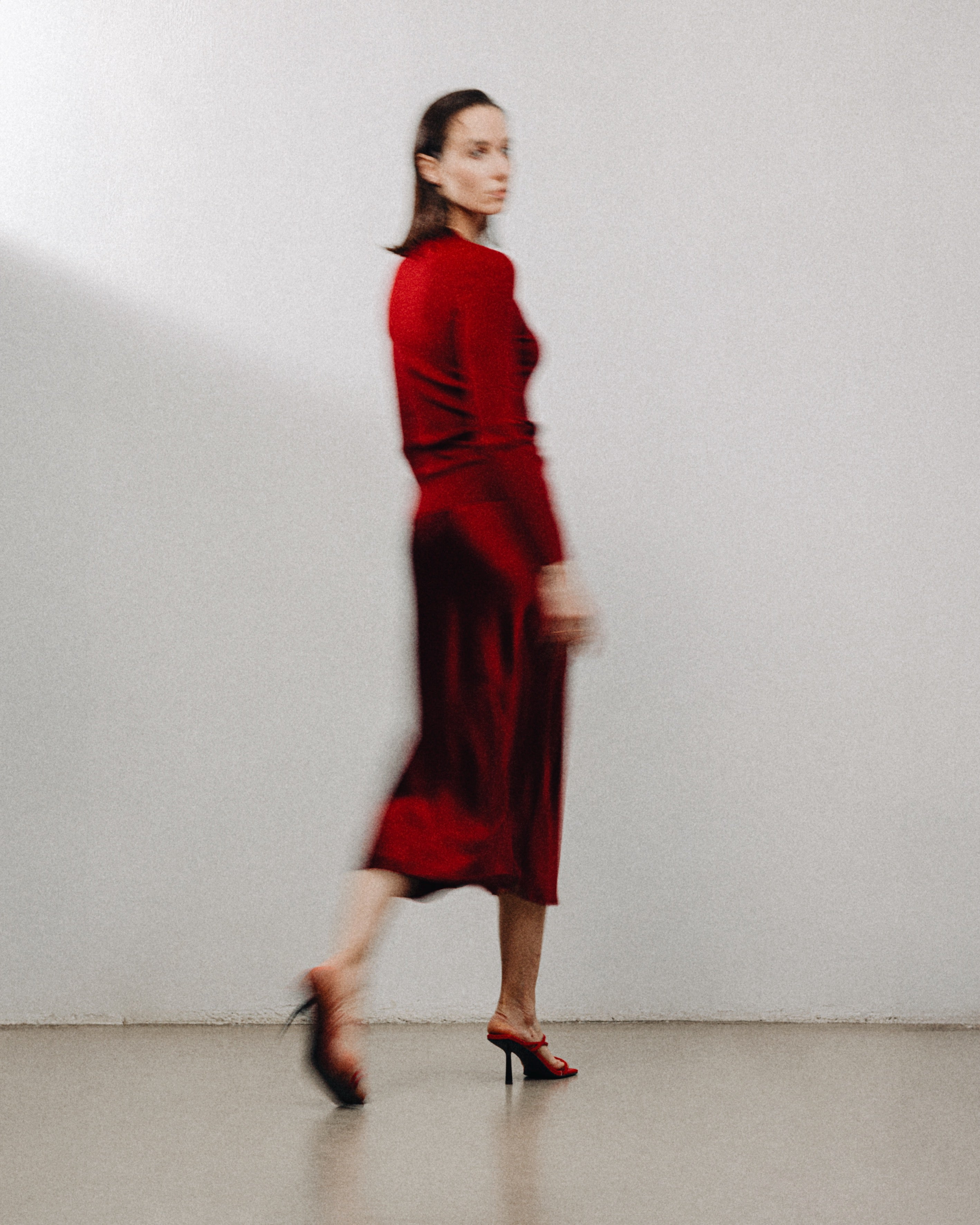 CINDY superfine knit crew top (Red)