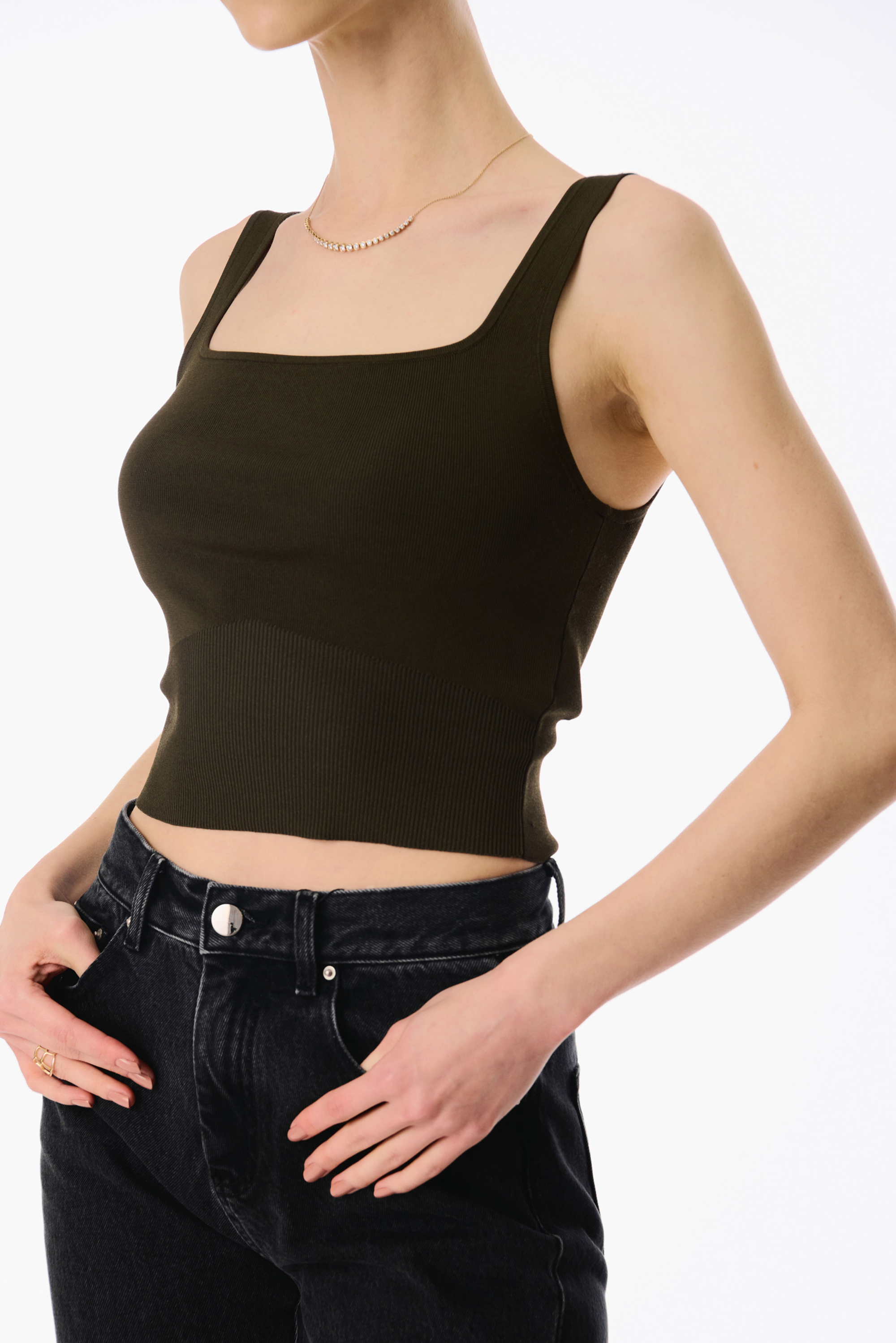 ROSEMARY jersey knit top (Olive)