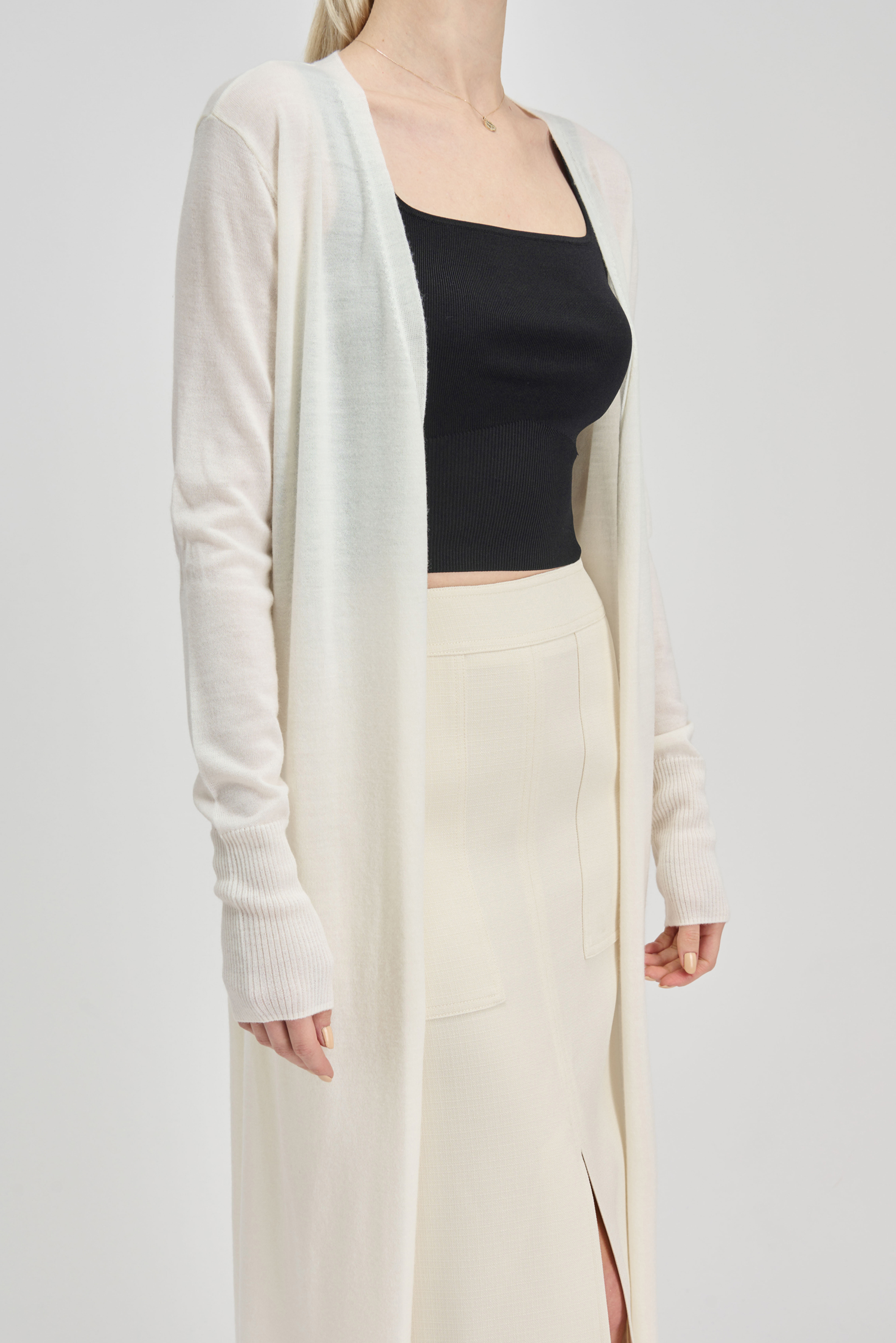 MIC maxi cardigan (White)