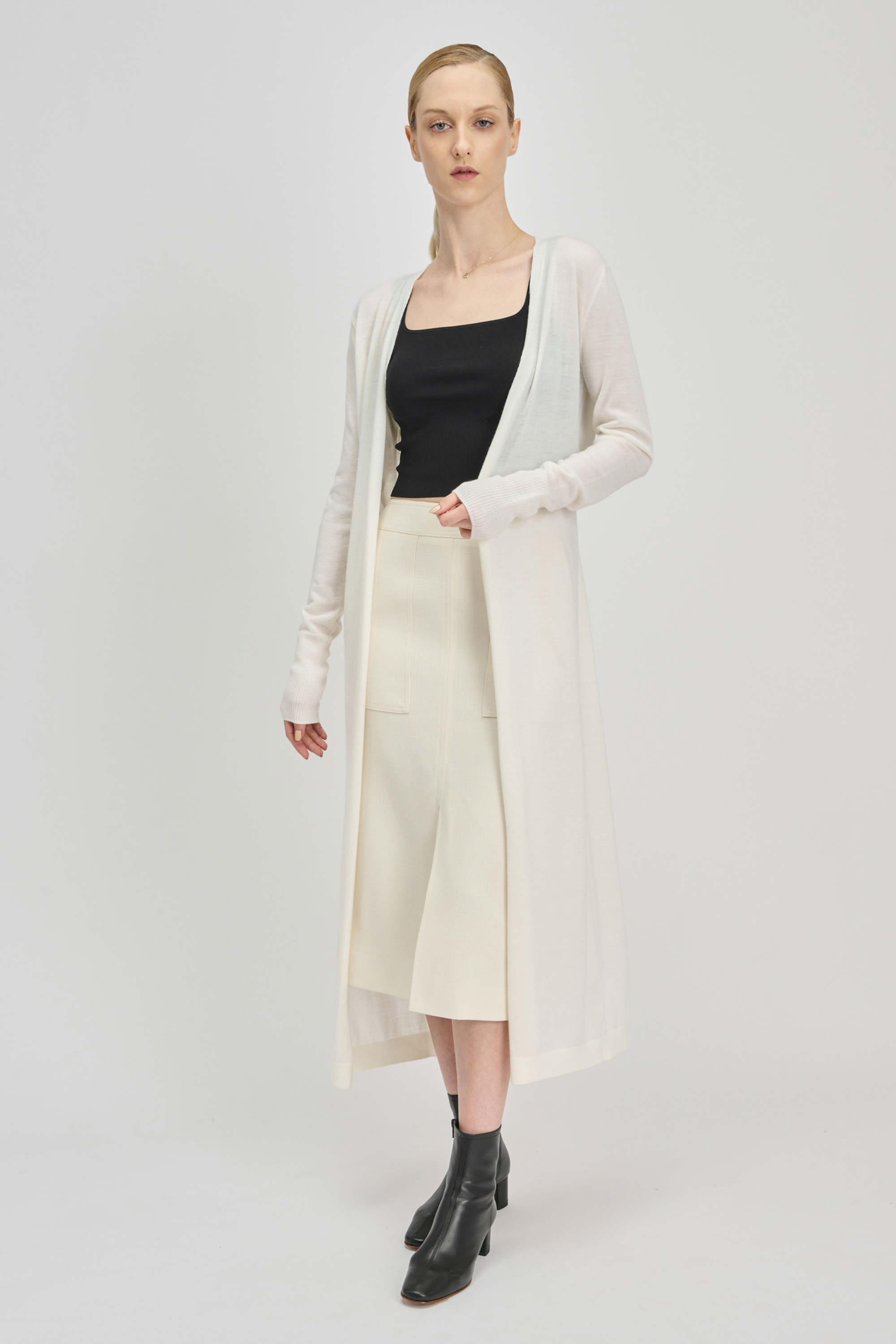 MIC maxi cardigan (White)