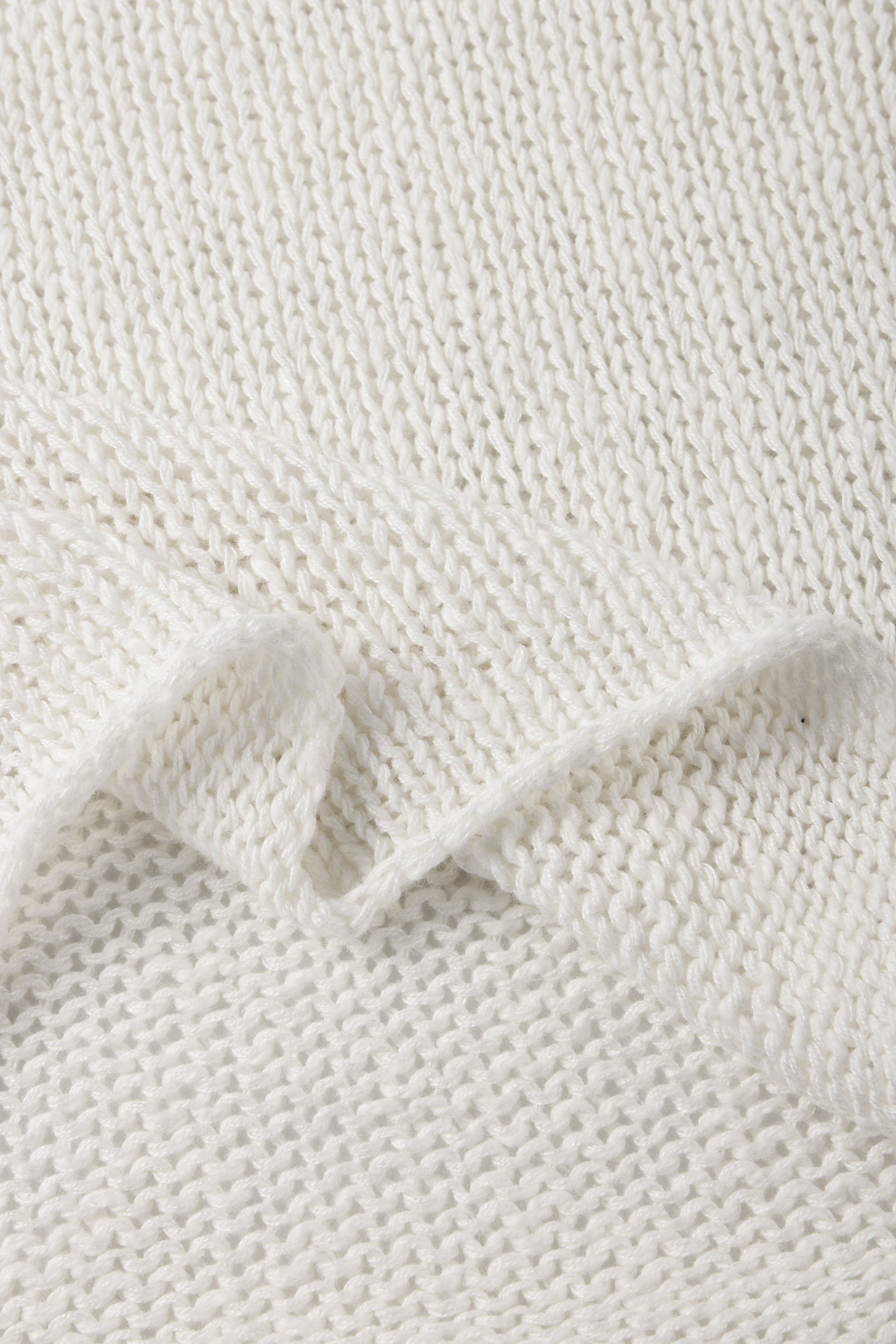 DEMI cotton-linen crochet top (White)