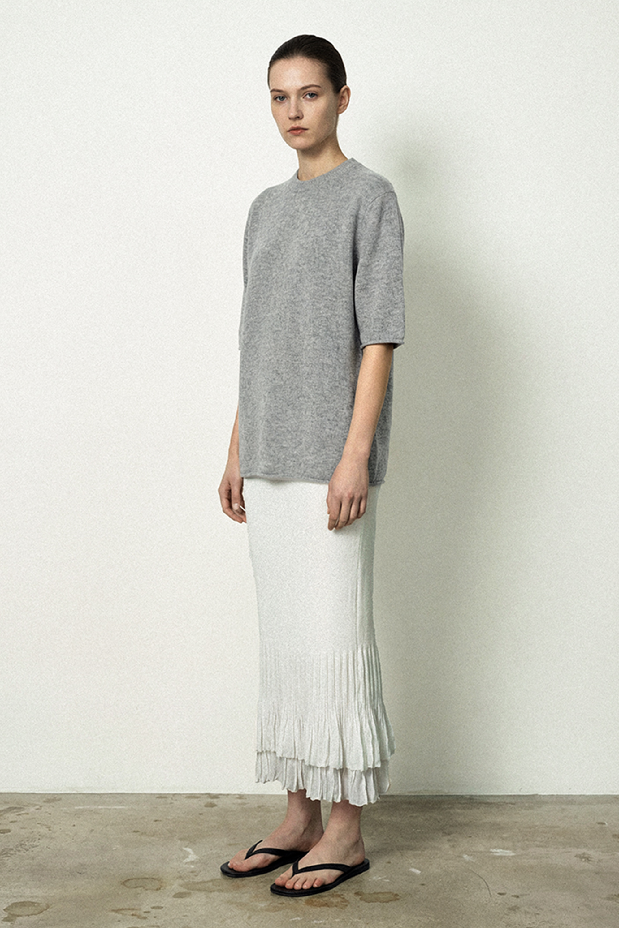 HILTON merino wool oversize top (Grey)