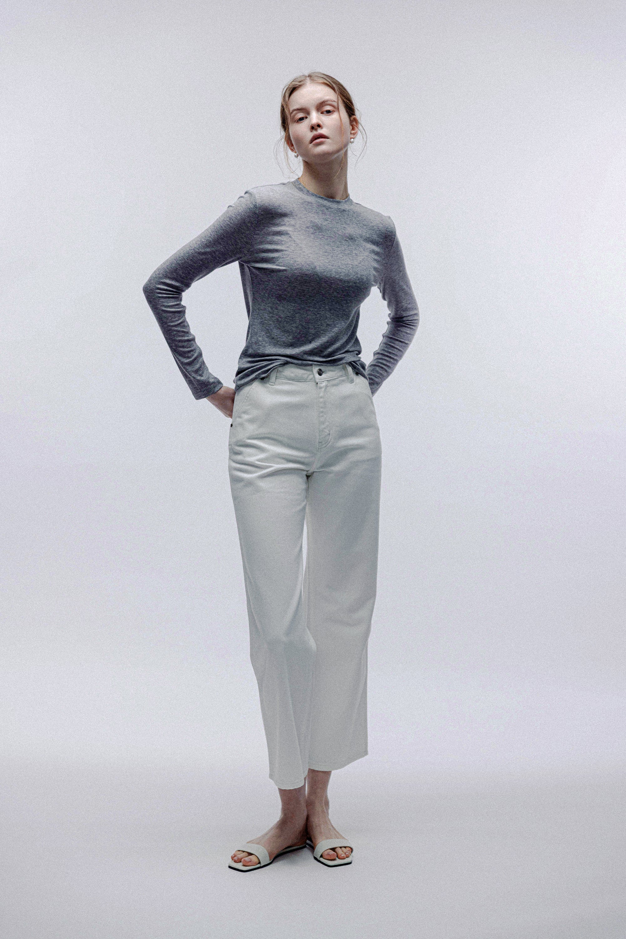 EMMA TENCEL™ jersey top (Light grey)