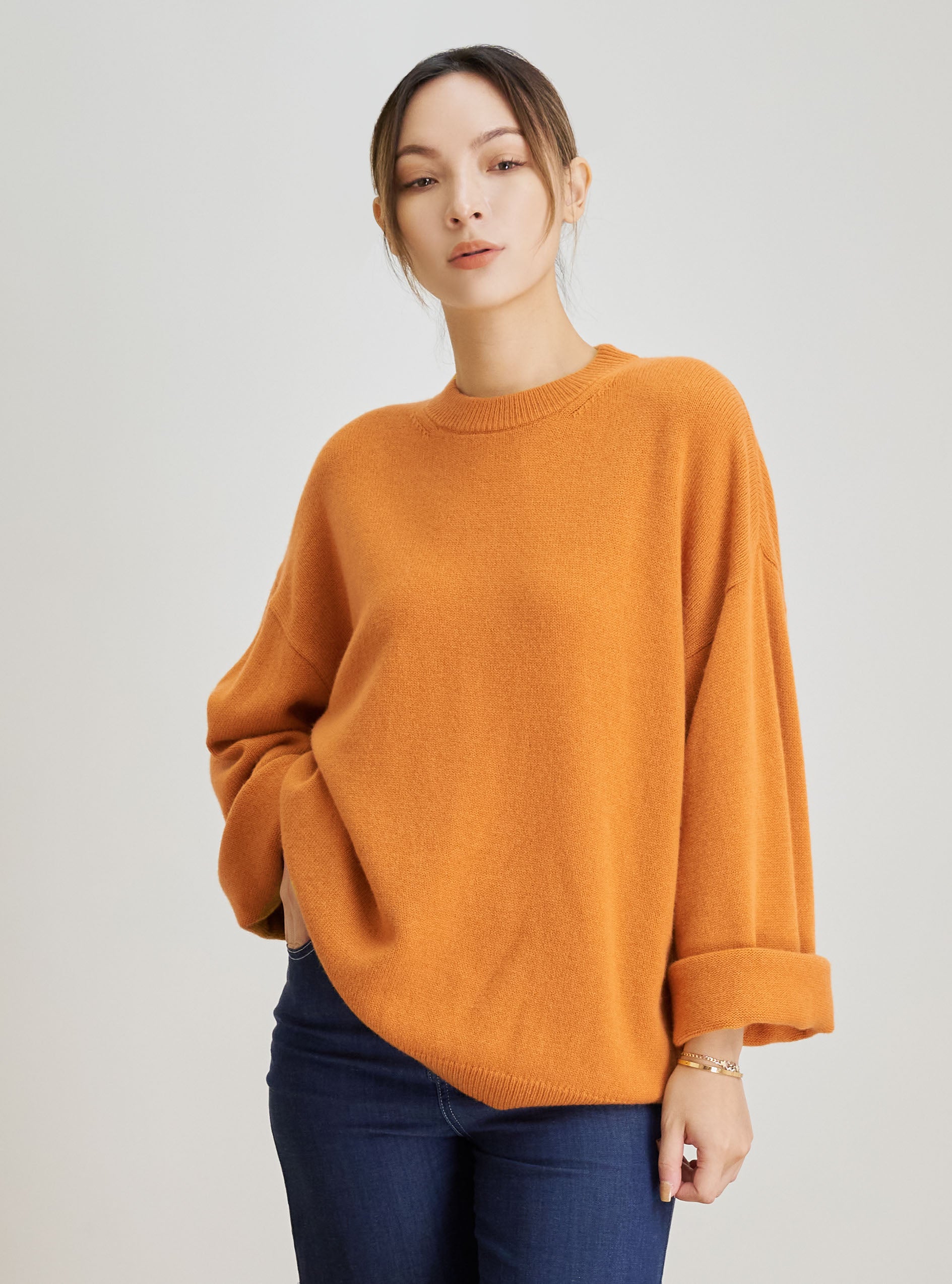 KATE oversized cashmere-blended sweater (Tangerine)