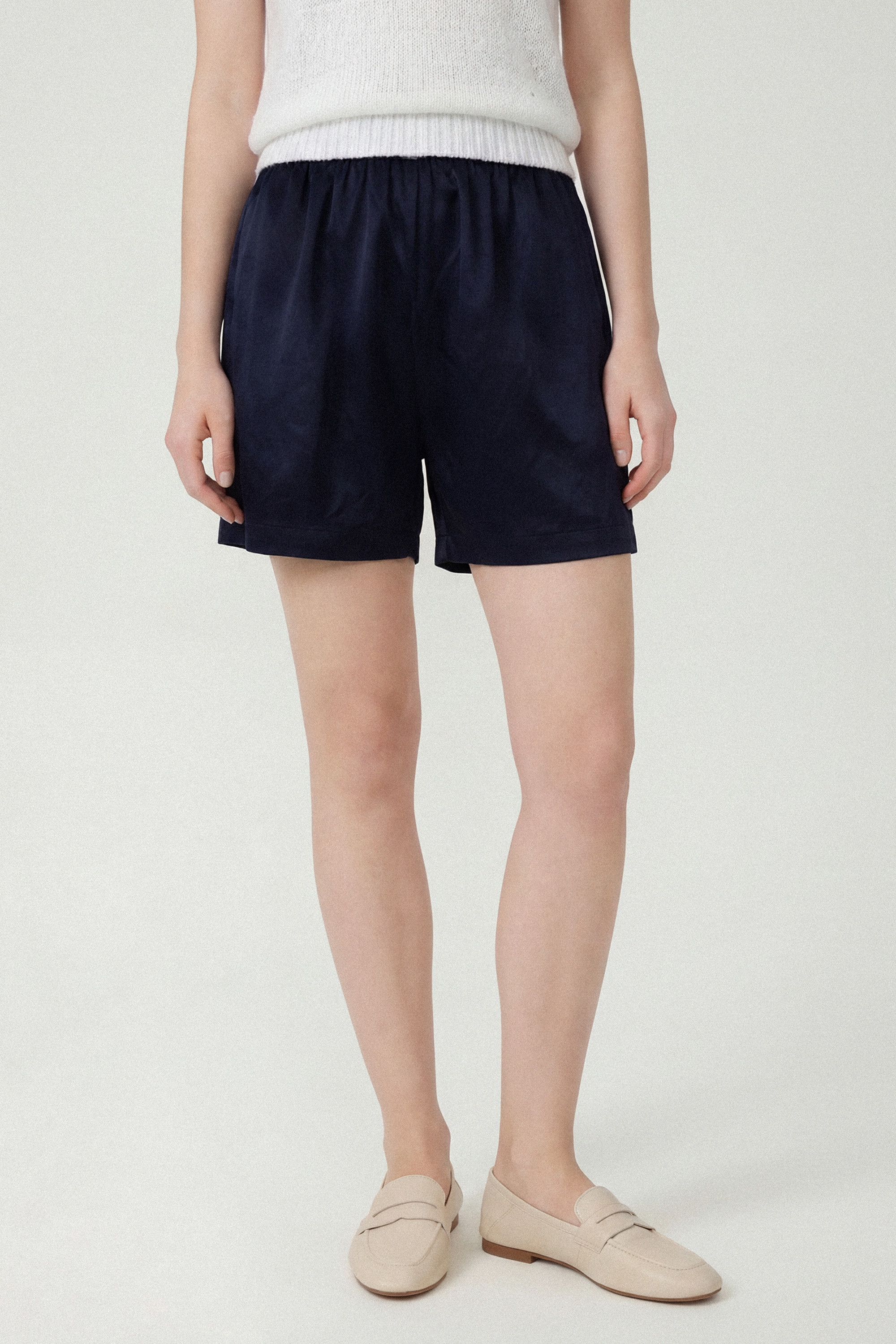 HENAN acetate shorts (Navy)