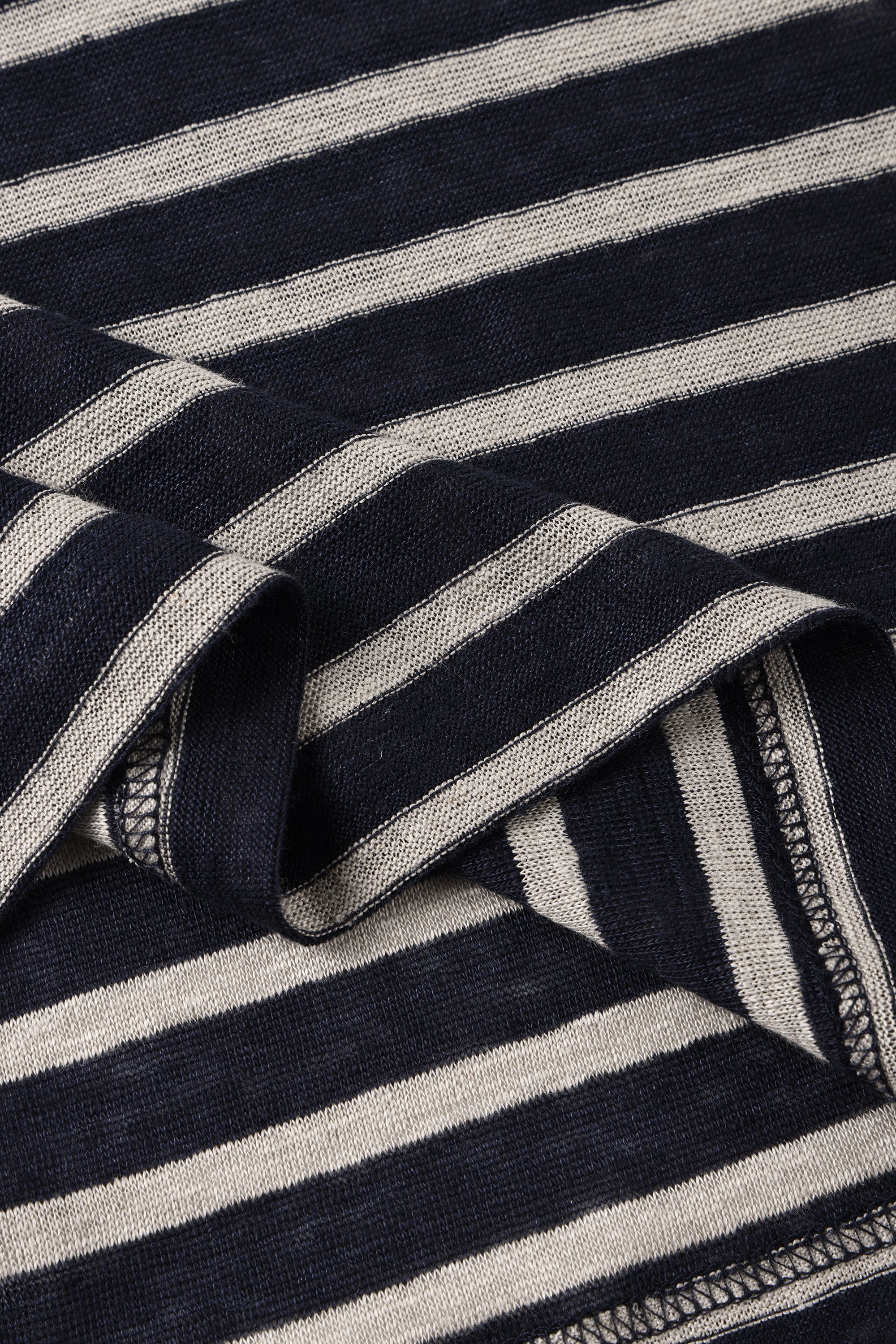 LIAM jp linen oversize tee (Navy Stripe)