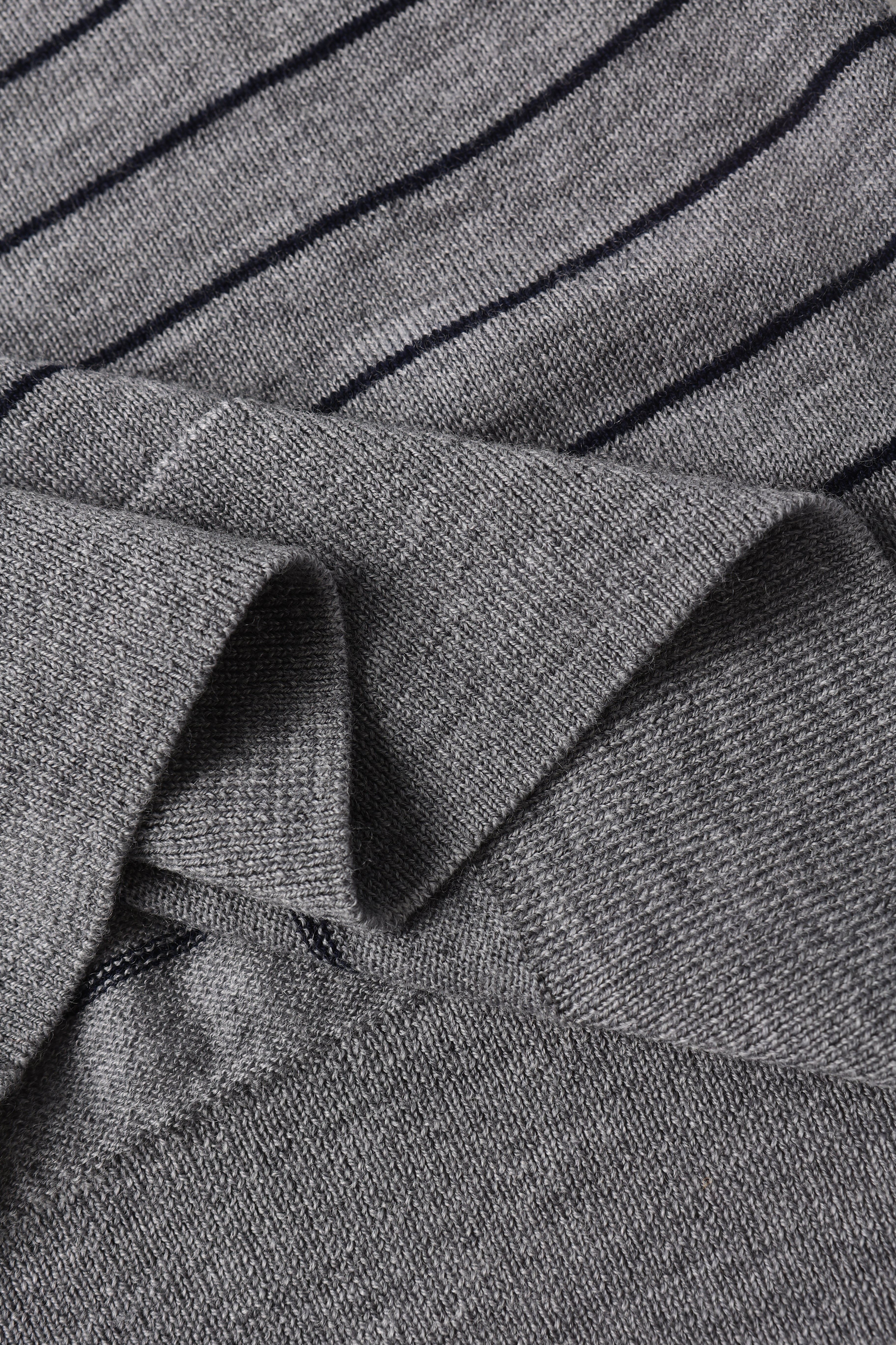 LYON wool cardigan (Grey stripe)