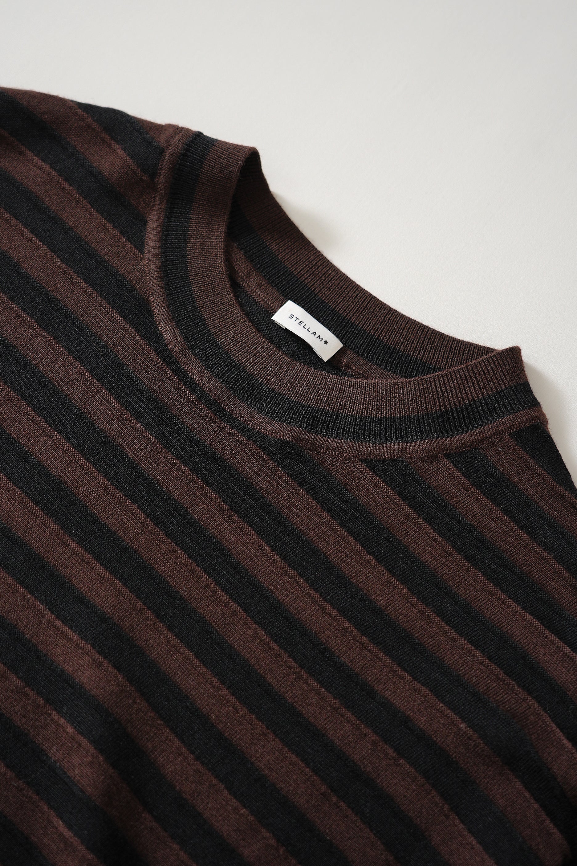 JUILY merino wool top (Brown Stripe)