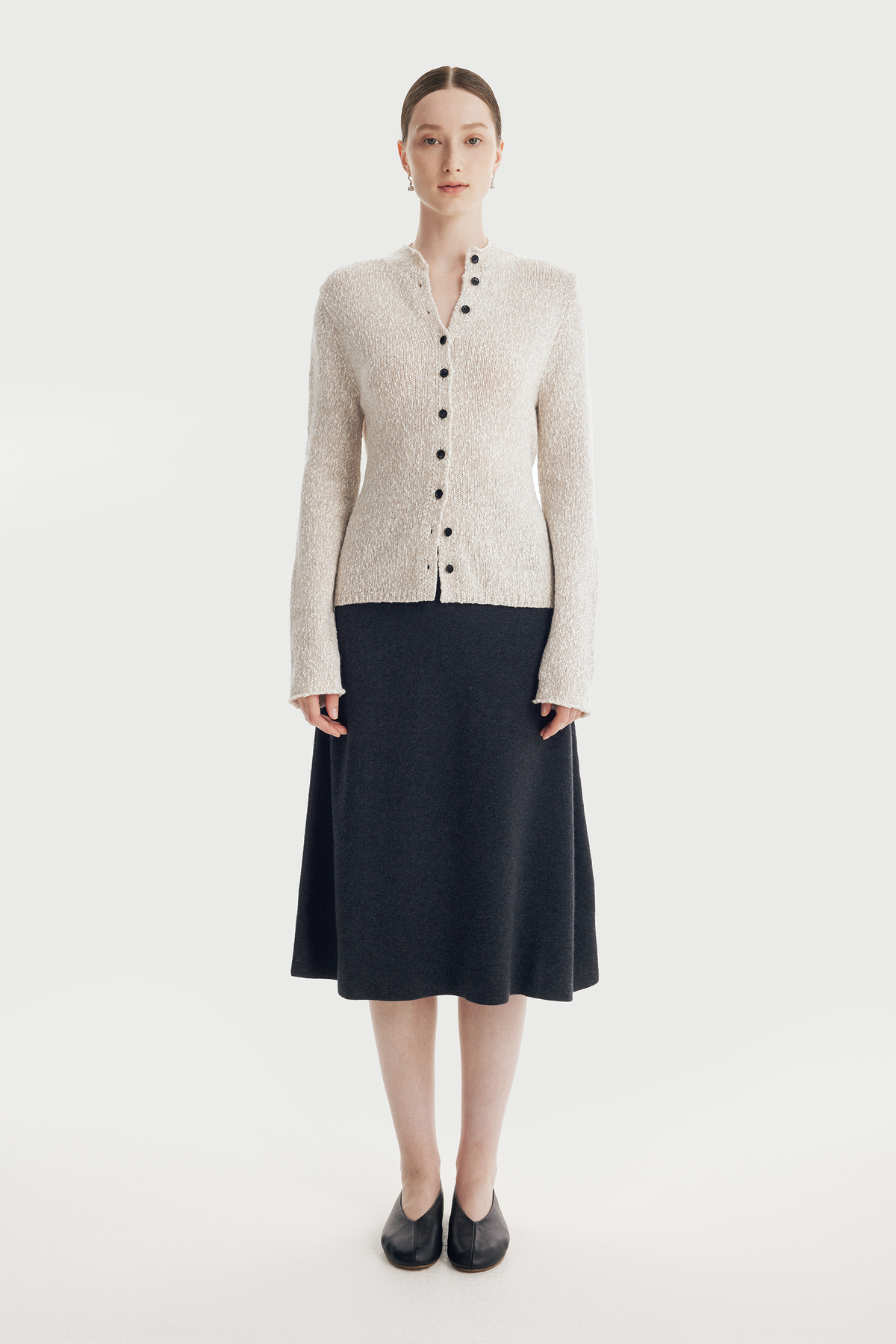 MONIKA wool-blend cardigan (Stone)