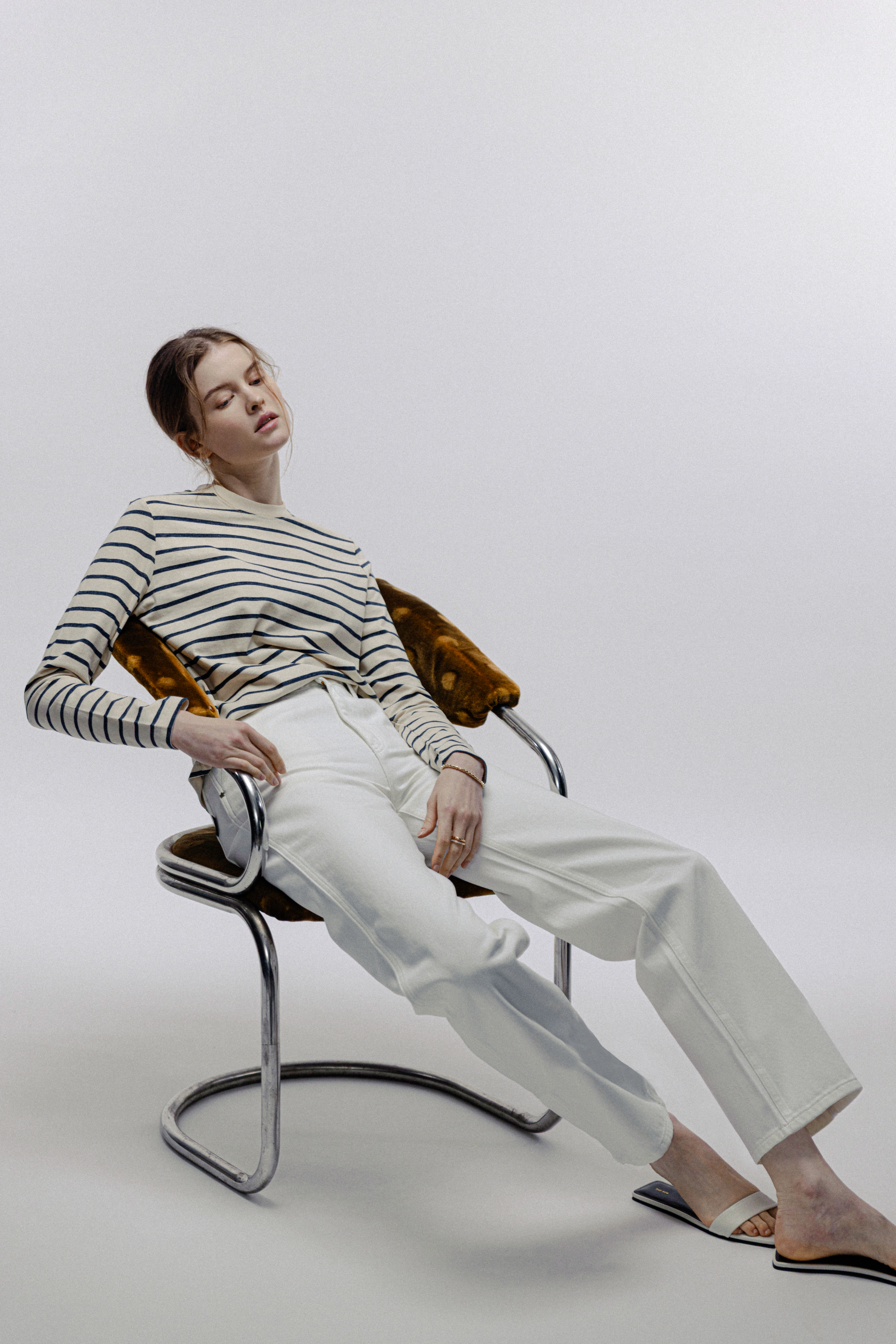 PERFECT 高腰寬腿牛仔褲(白色)