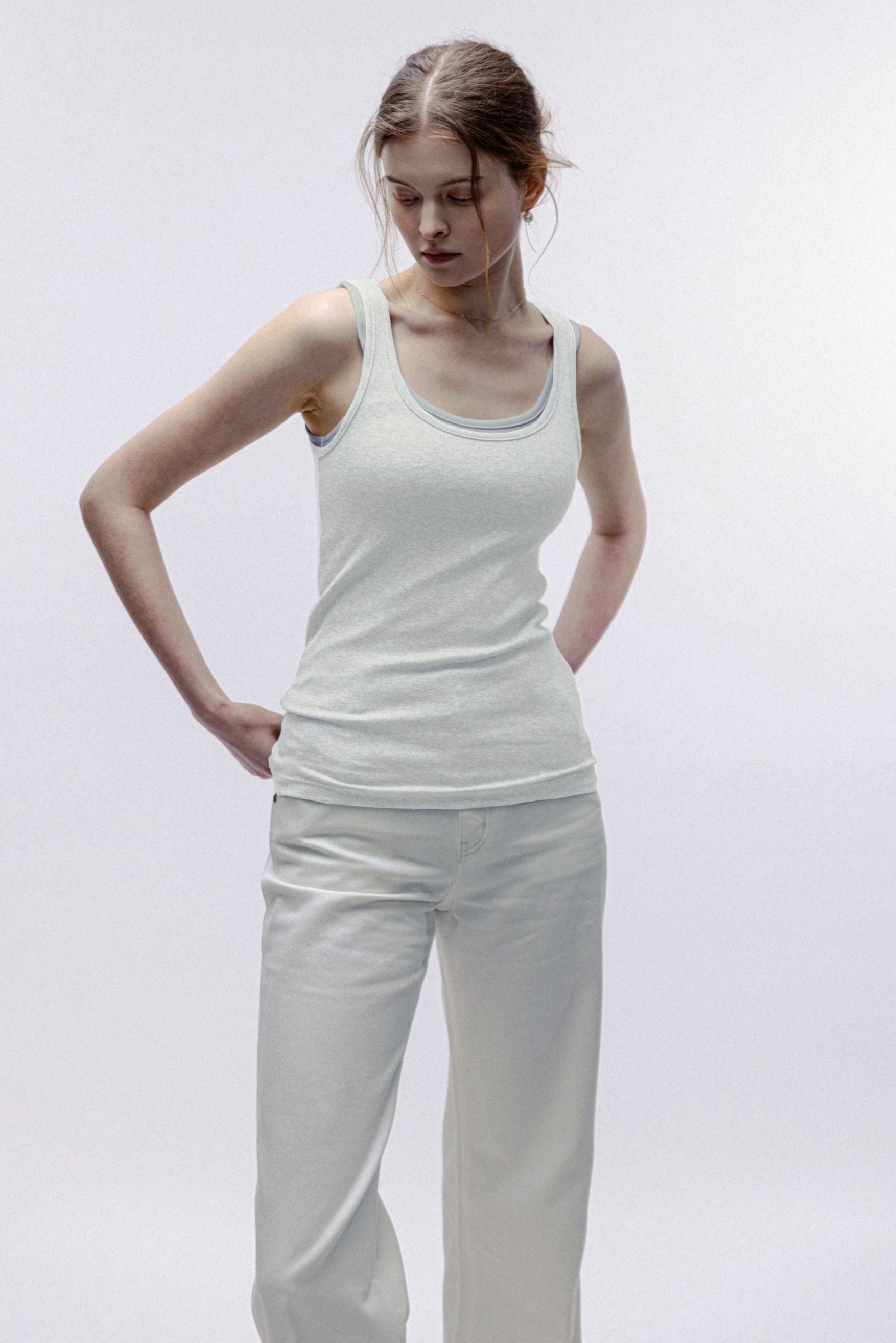 SOLA cotton tank top (White)