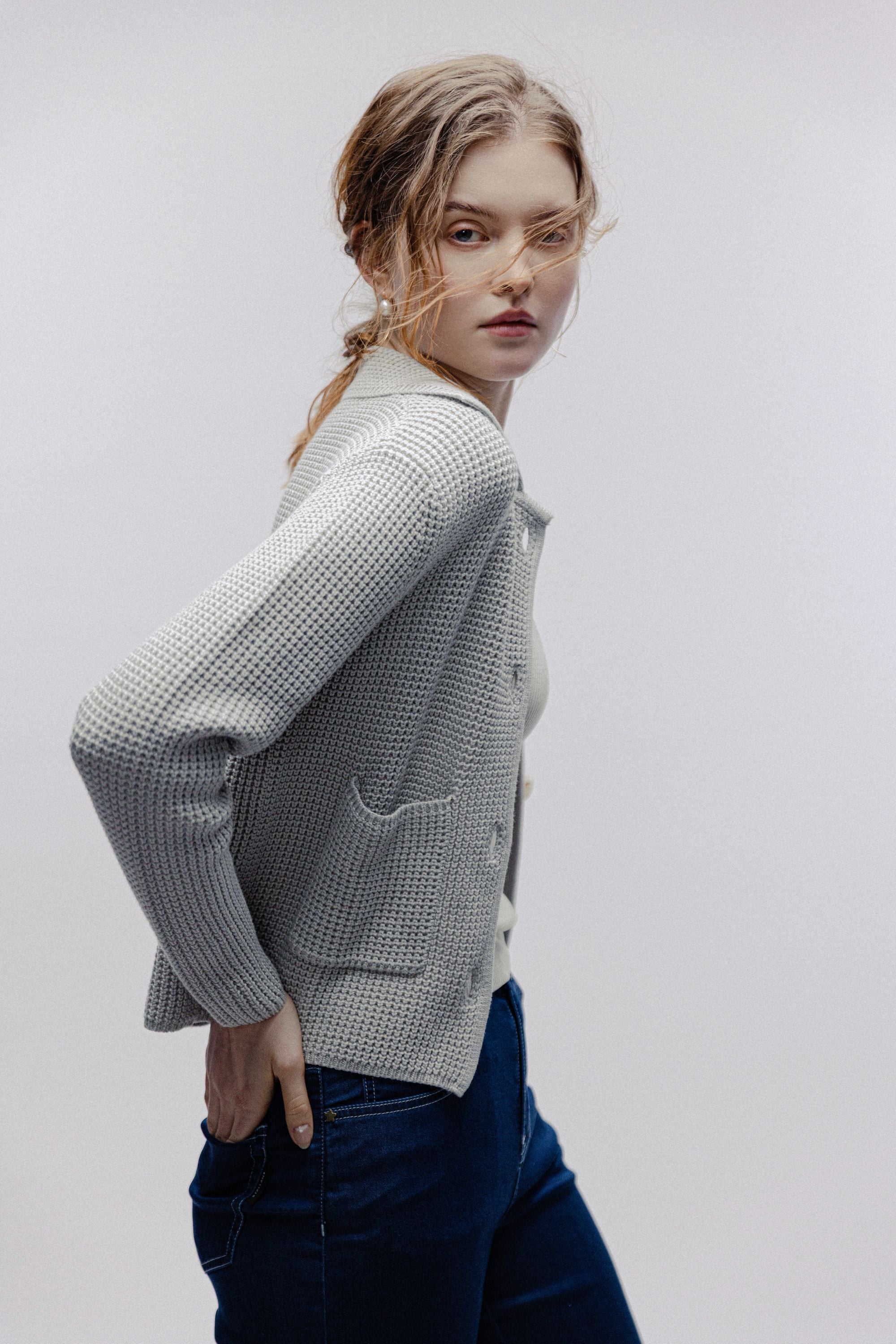 SUE 2.0 cotton cardigan (Light grey)