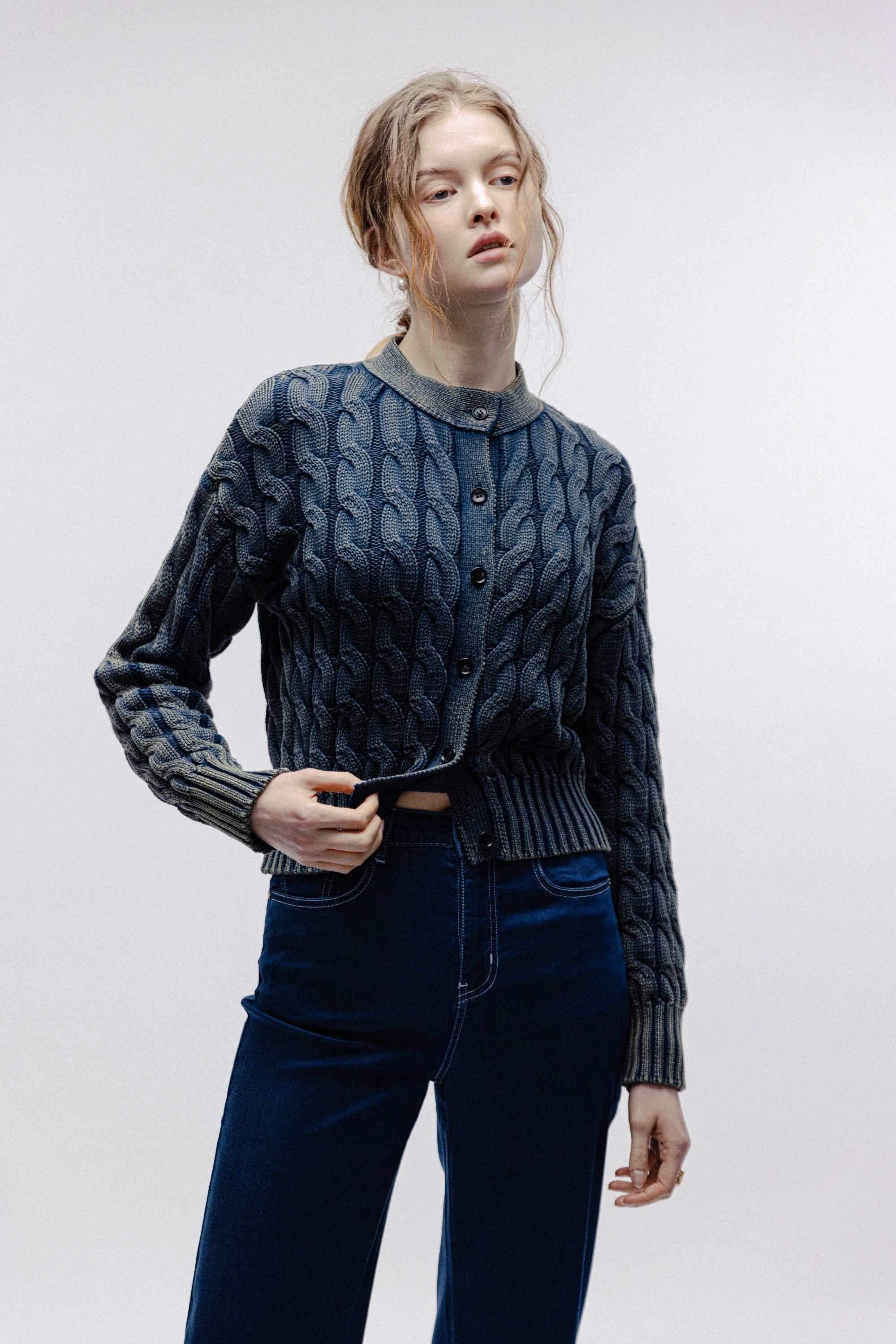 GANI 2.0 cotton cardigan (Denim blue)