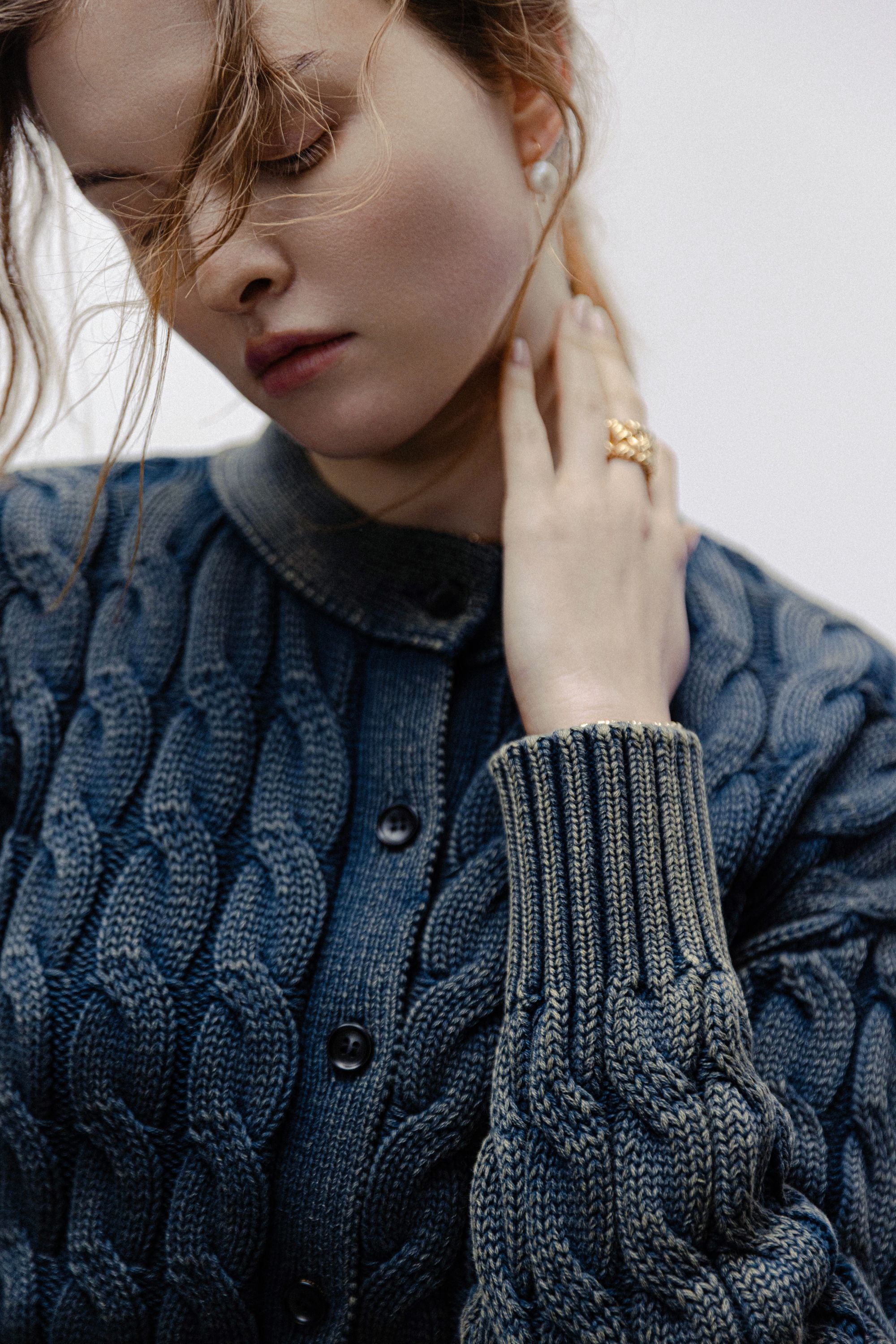 GANI 2.0 cotton cardigan (Denim blue)