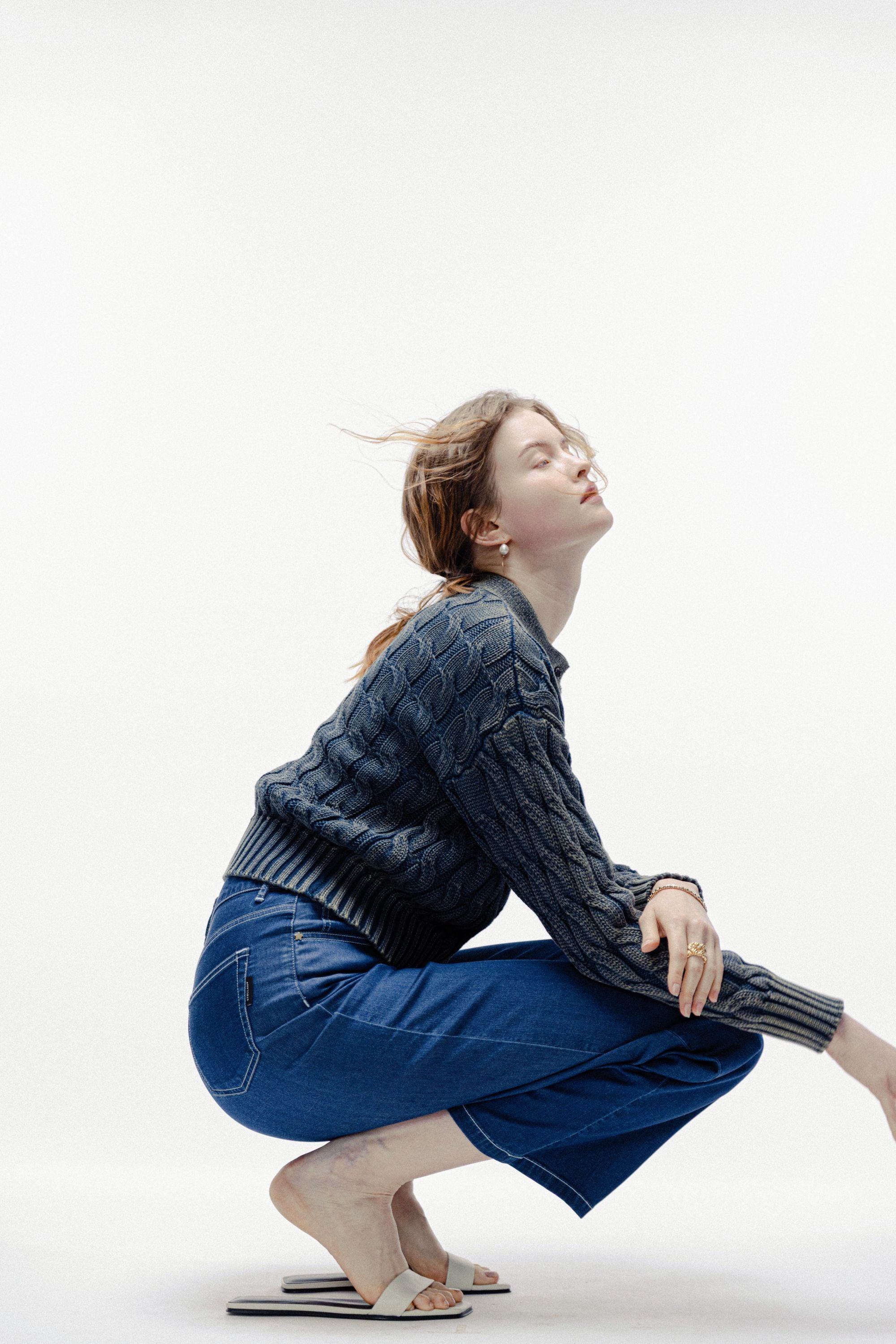 GANI 2.0 cotton cardigan (Denim blue)