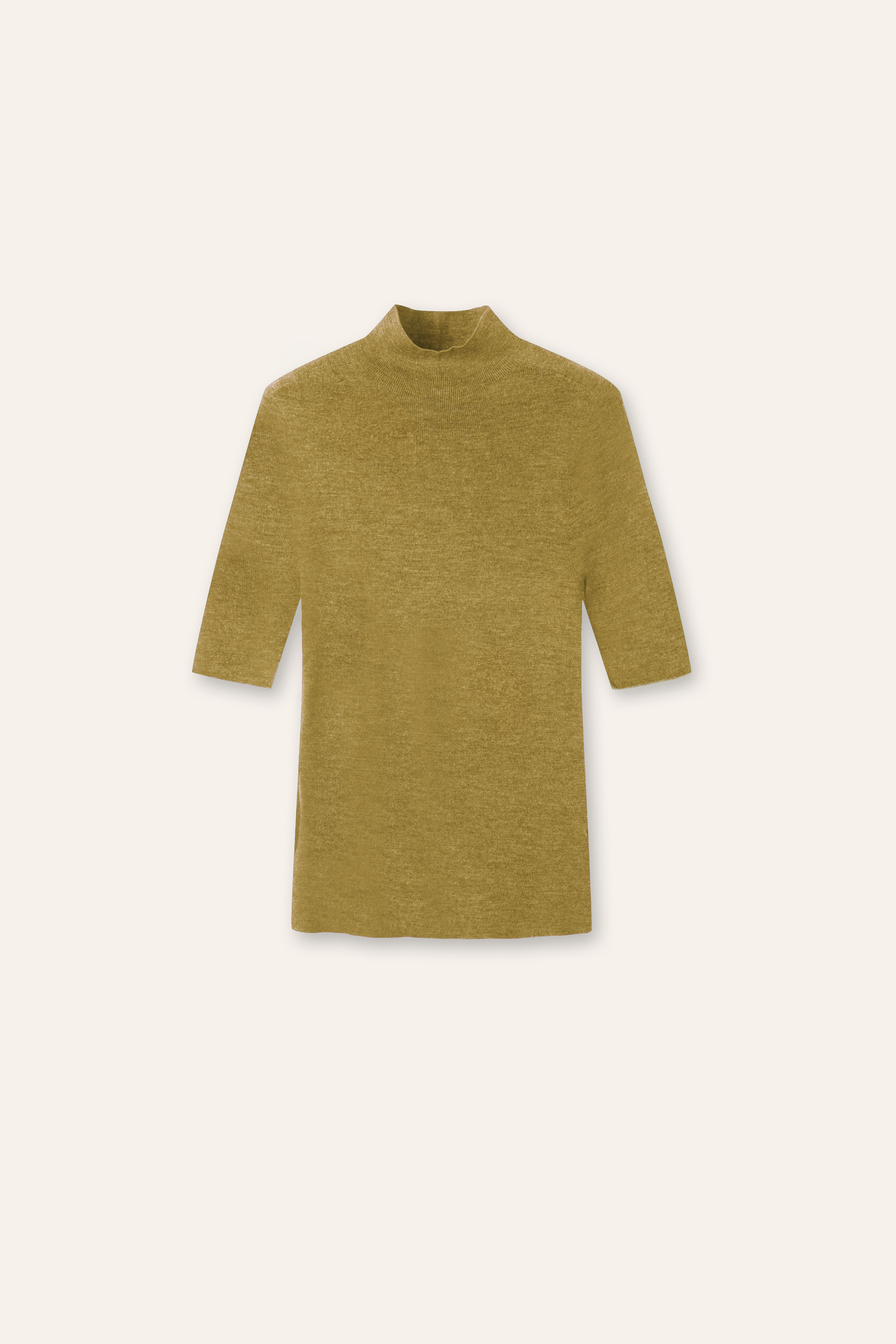 OLIVIA seamless mid-sleeves top (Mustard)