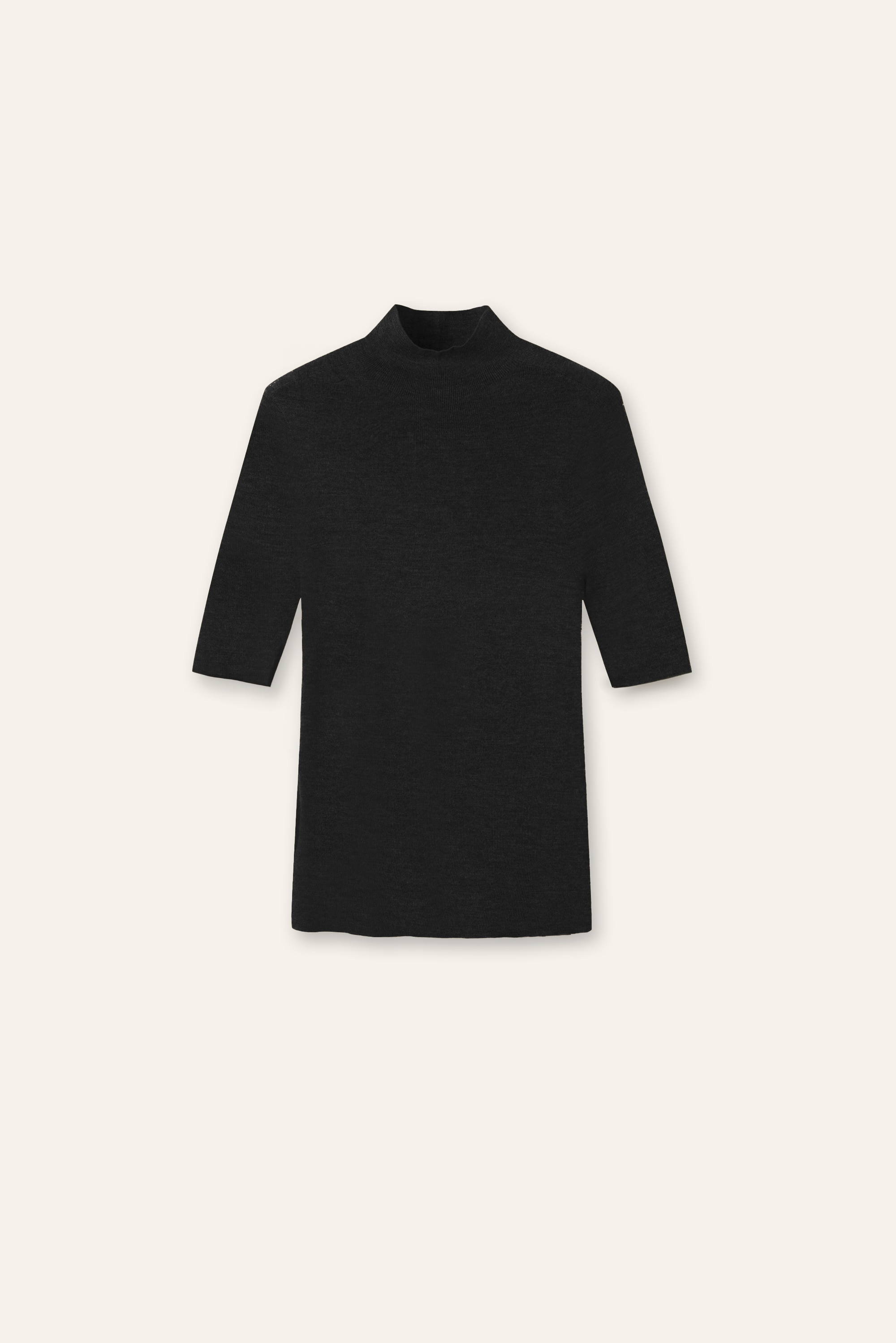 OLIVIA seamless mid-sleeves top (Black)