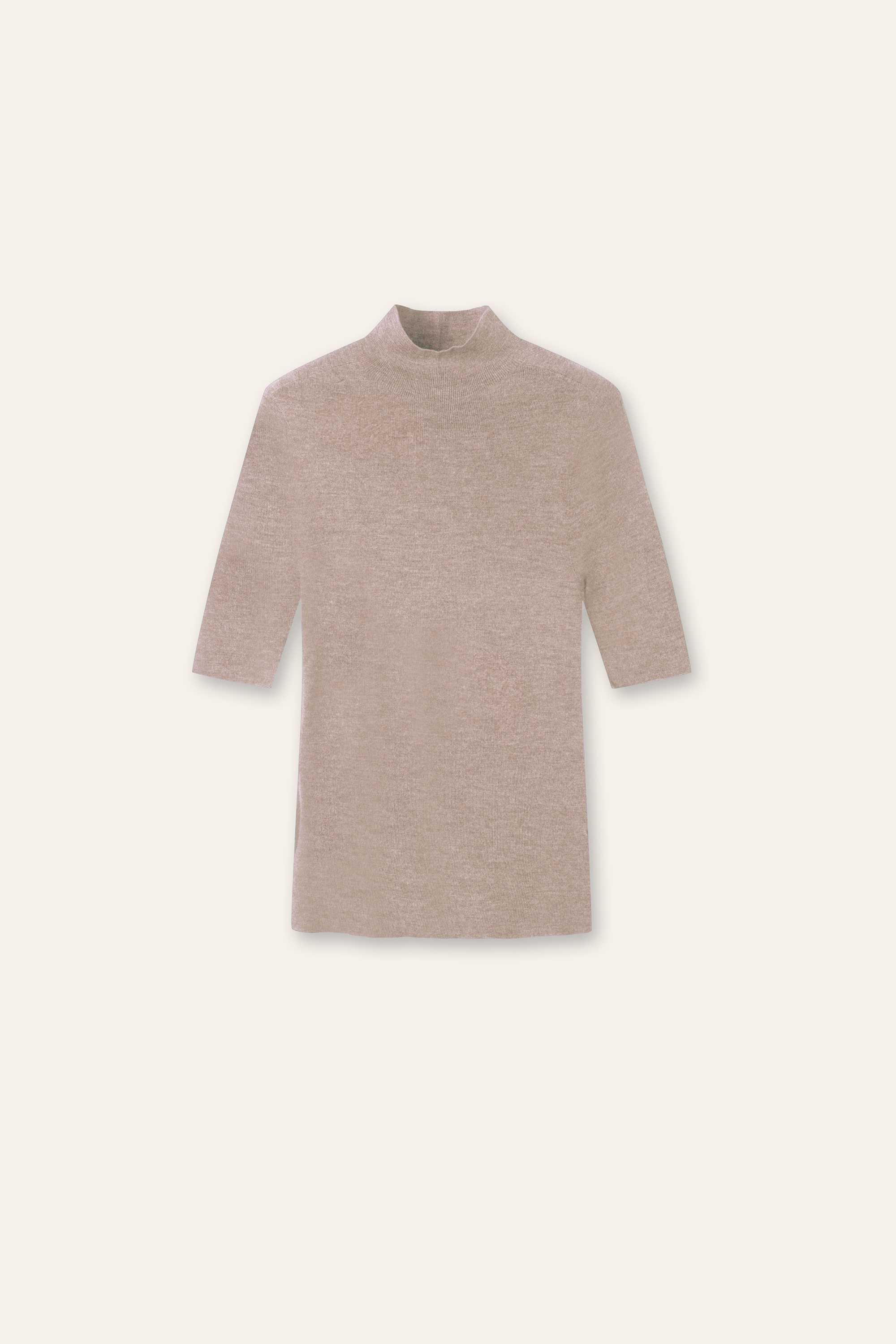 OLIVIA seamless mid-sleeves top (Stone)