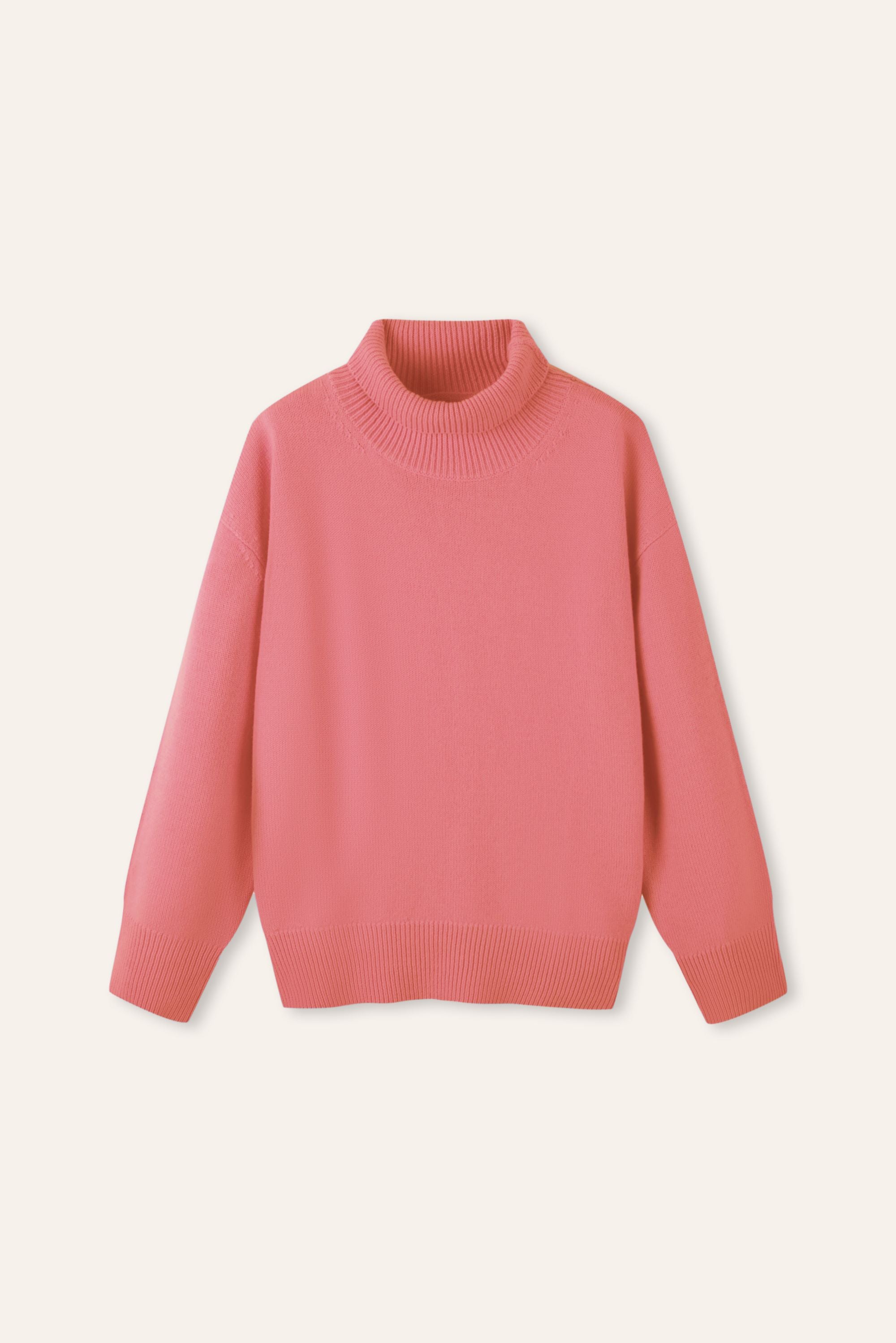 Turtleneck Pink Oversize Jumper Hot Pink Turtleneck Sweater Neon