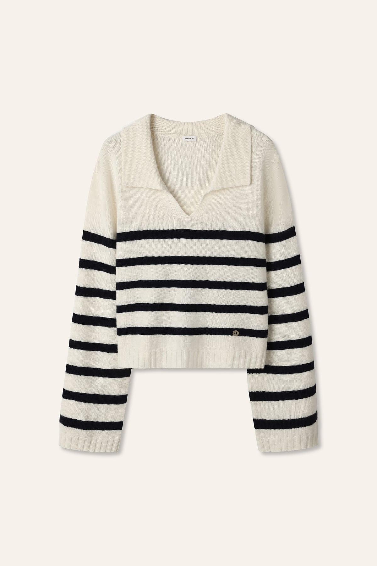 POLLY cashmere seamless pullover (Navy stripe)