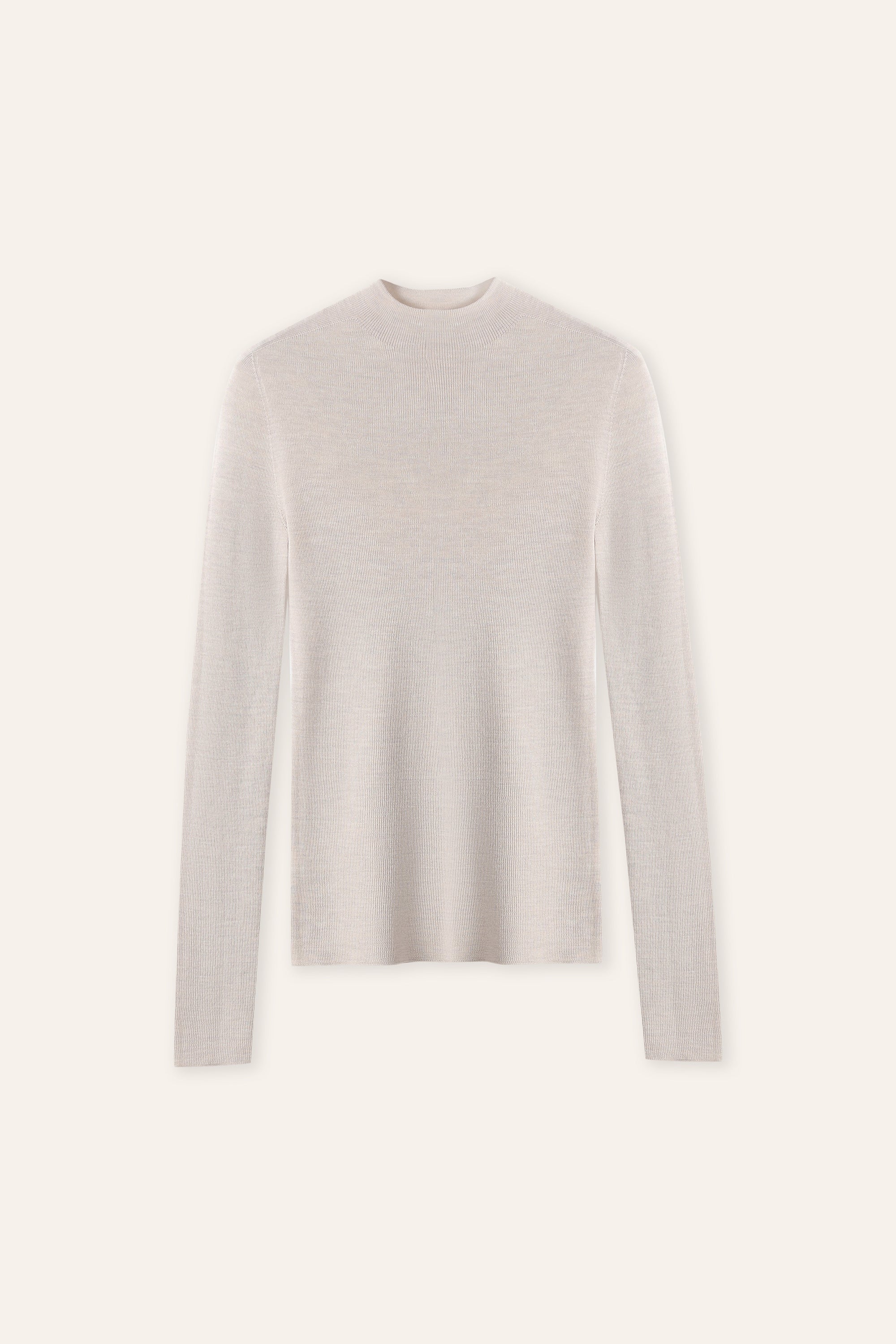 SEAMLESS mid-turtleneck sweater (Oatmeal)