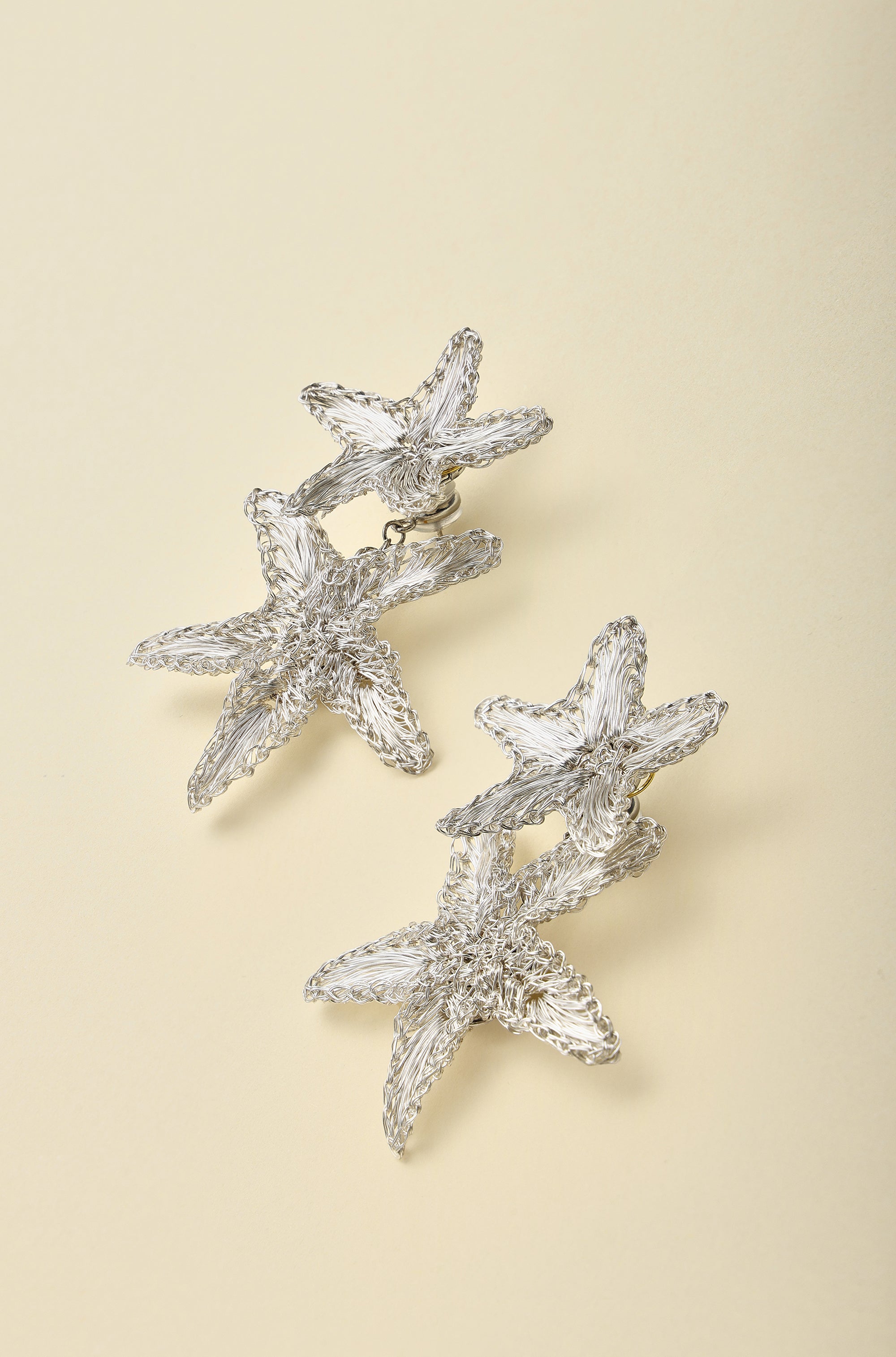 STARFISH 銅絲手工耳環(銀色)