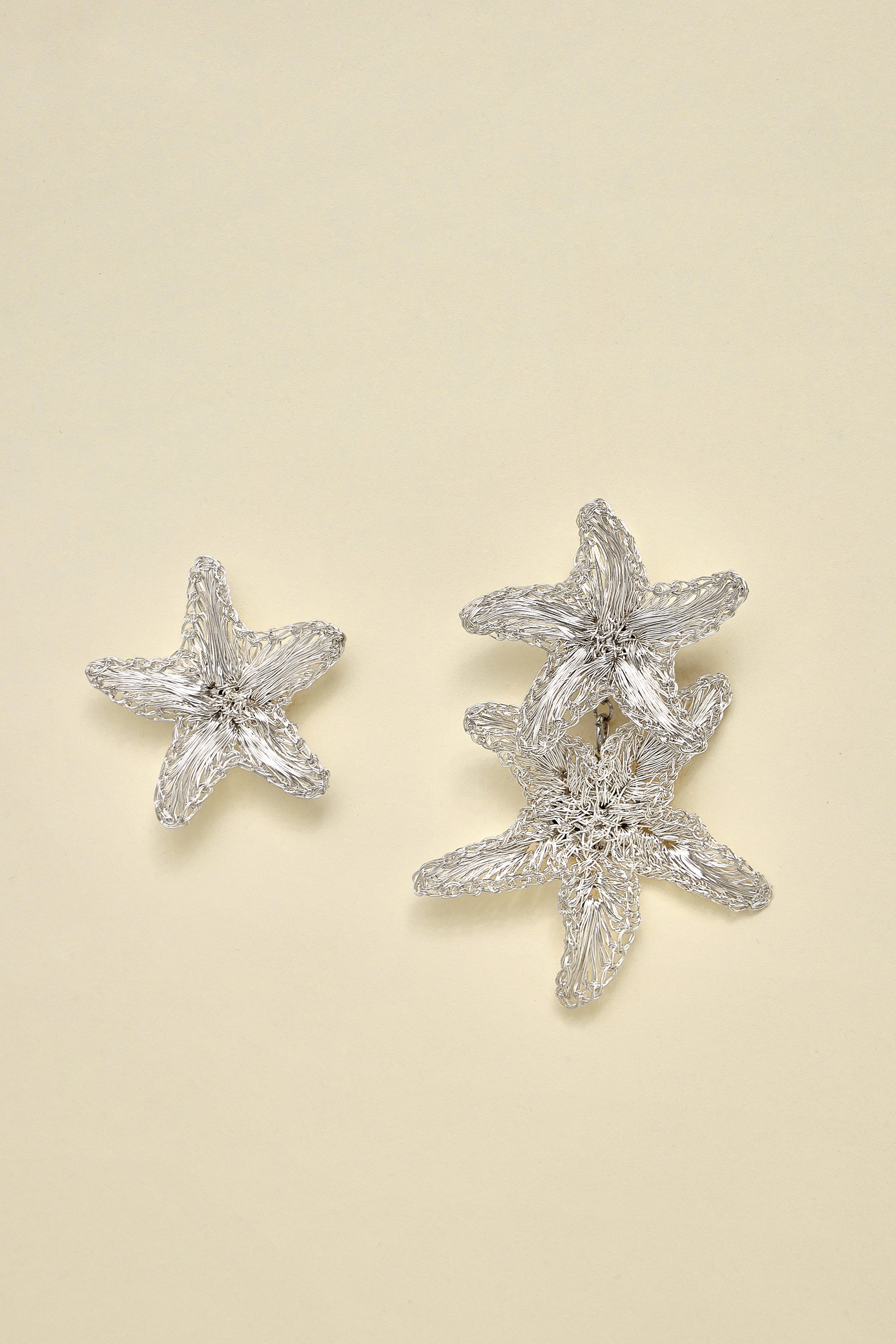 STARFISH 銅絲手工耳環(銀色)
