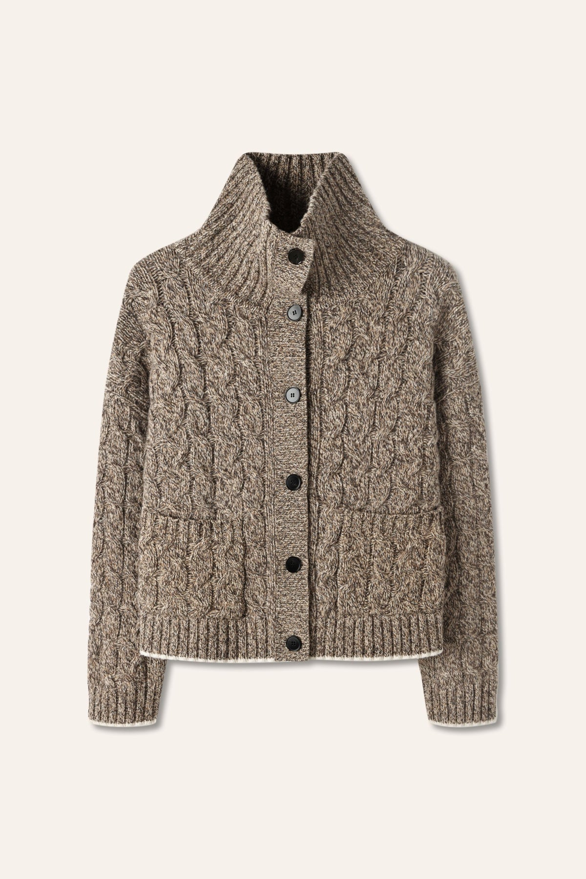 AVERY double-wool cardigan (Coffee)