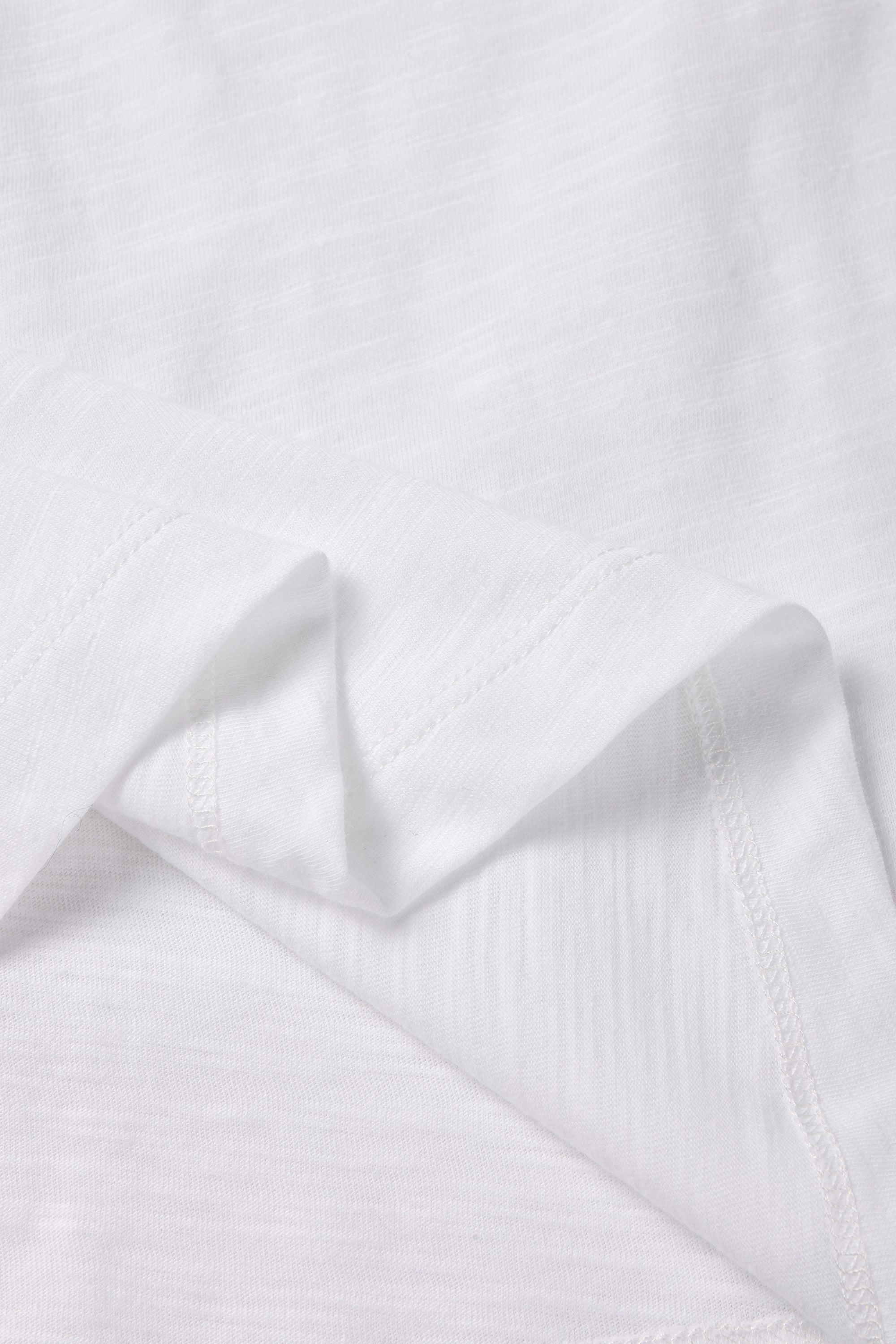 SLUB v-neck cotton tee (White)