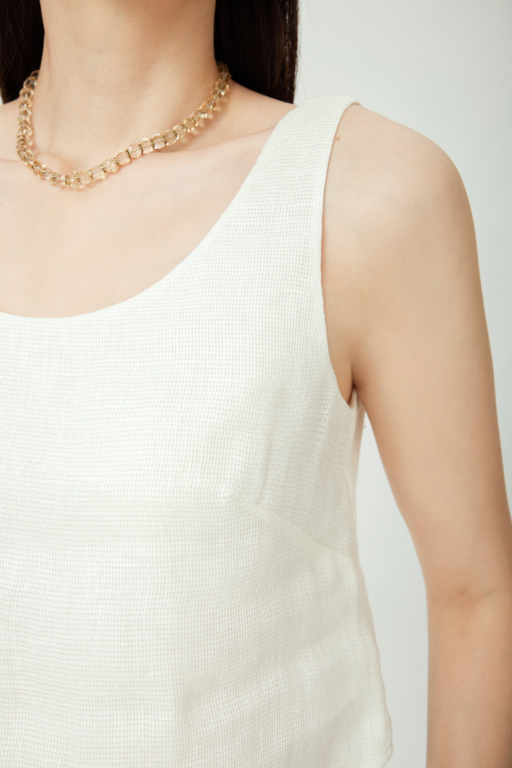 ROSALIE linen sleeveless top (White)