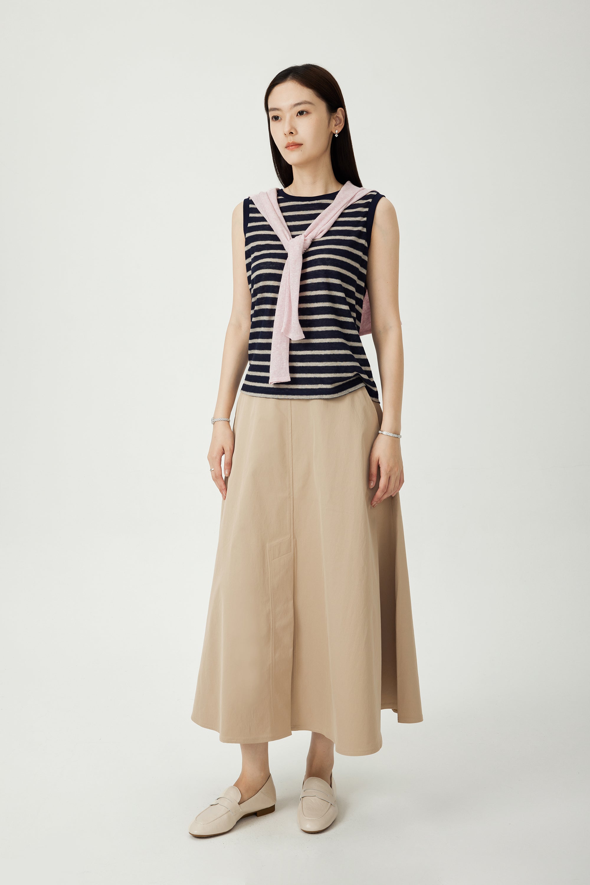 LIMMY jp linen sleeveless top (Navy Stripe)