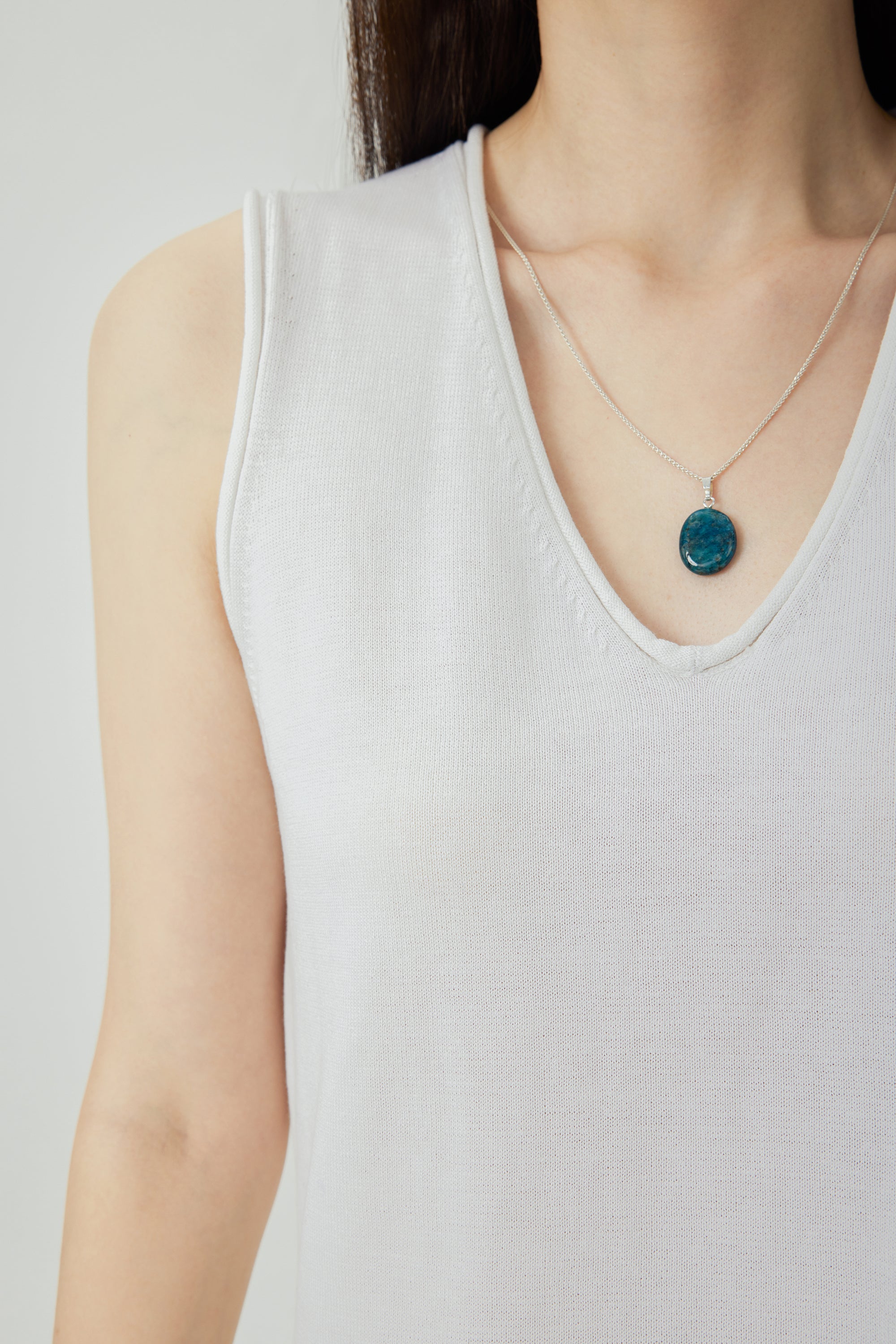 SAMP v-neck cotton tank top (White)