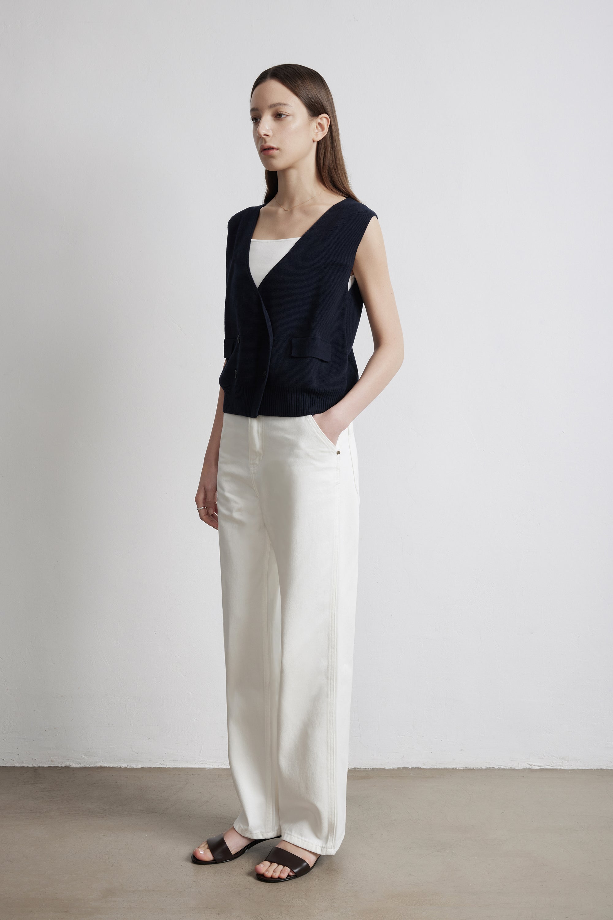 CIAO 棉質背心馬甲(深藍色)