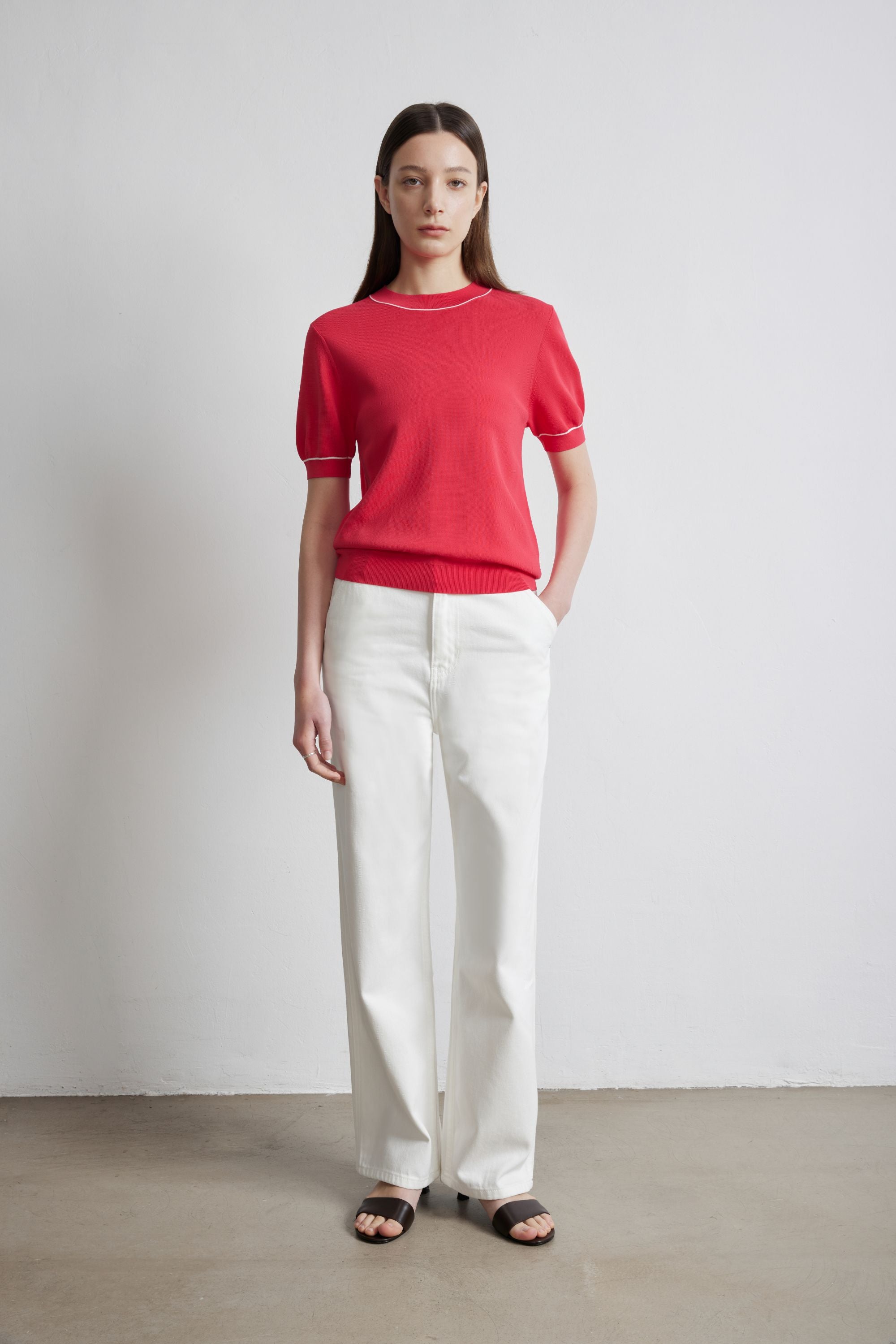 PANNY ribbed-knit top (Watermelon)