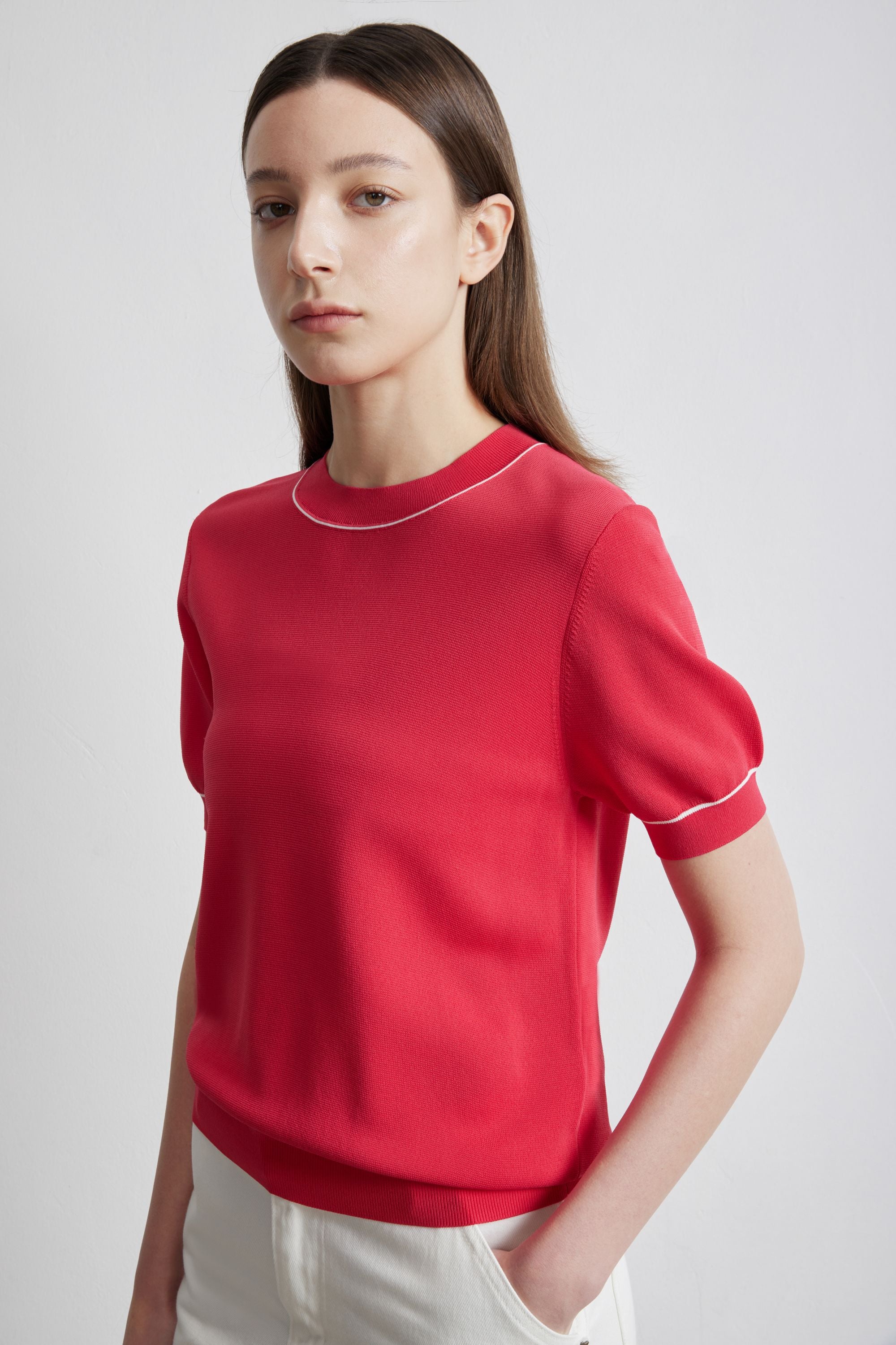 PANNY ribbed-knit top (Watermelon)