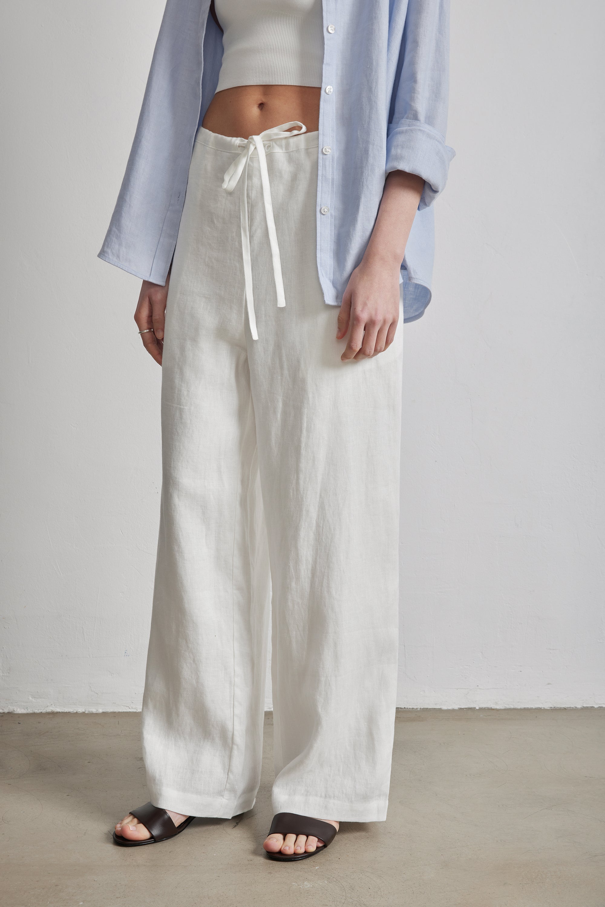 NAPLES 2.0 有機亞麻褲(白色)