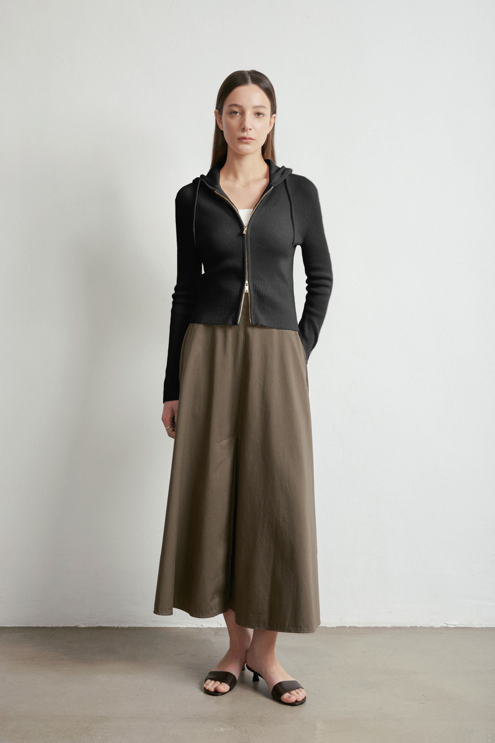 VERENA cotton zip-up jacket (Black)