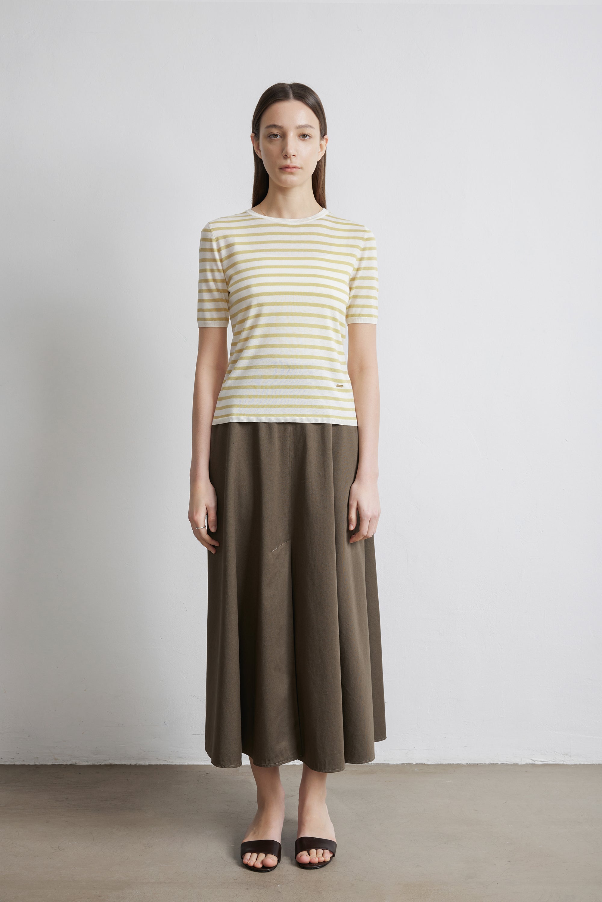 SILK-LILY 短袖上衣(黃色條紋)