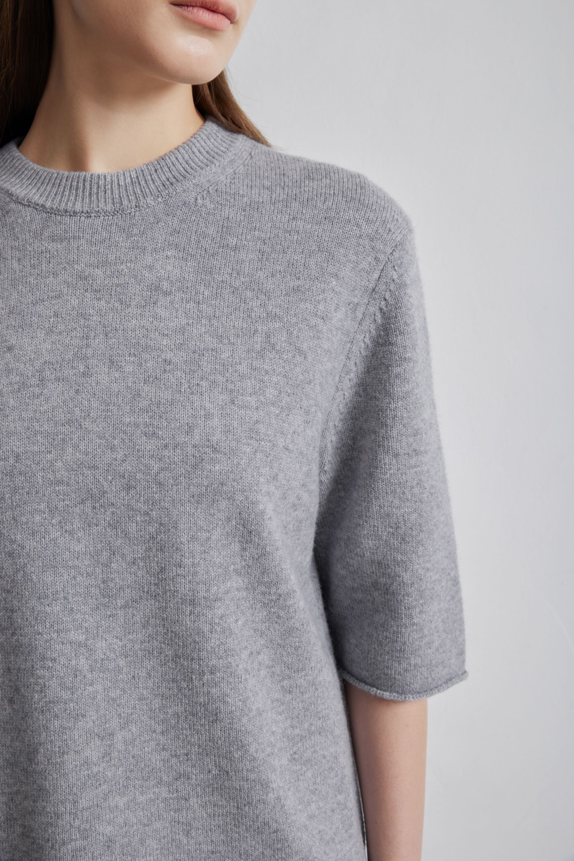 HILTON merino wool oversize top (Grey)