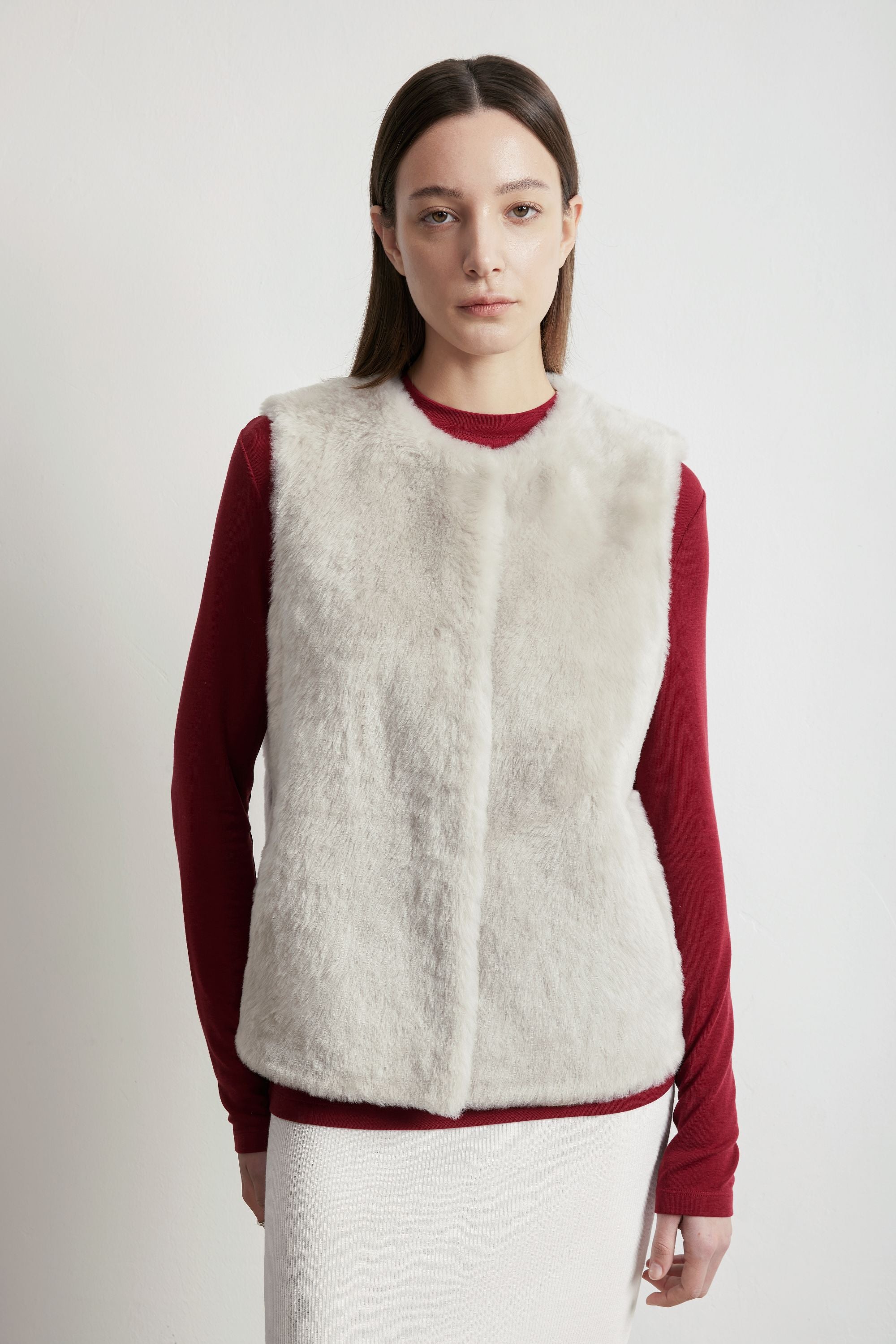CLOUD merino wool shearling gilet (Milk)